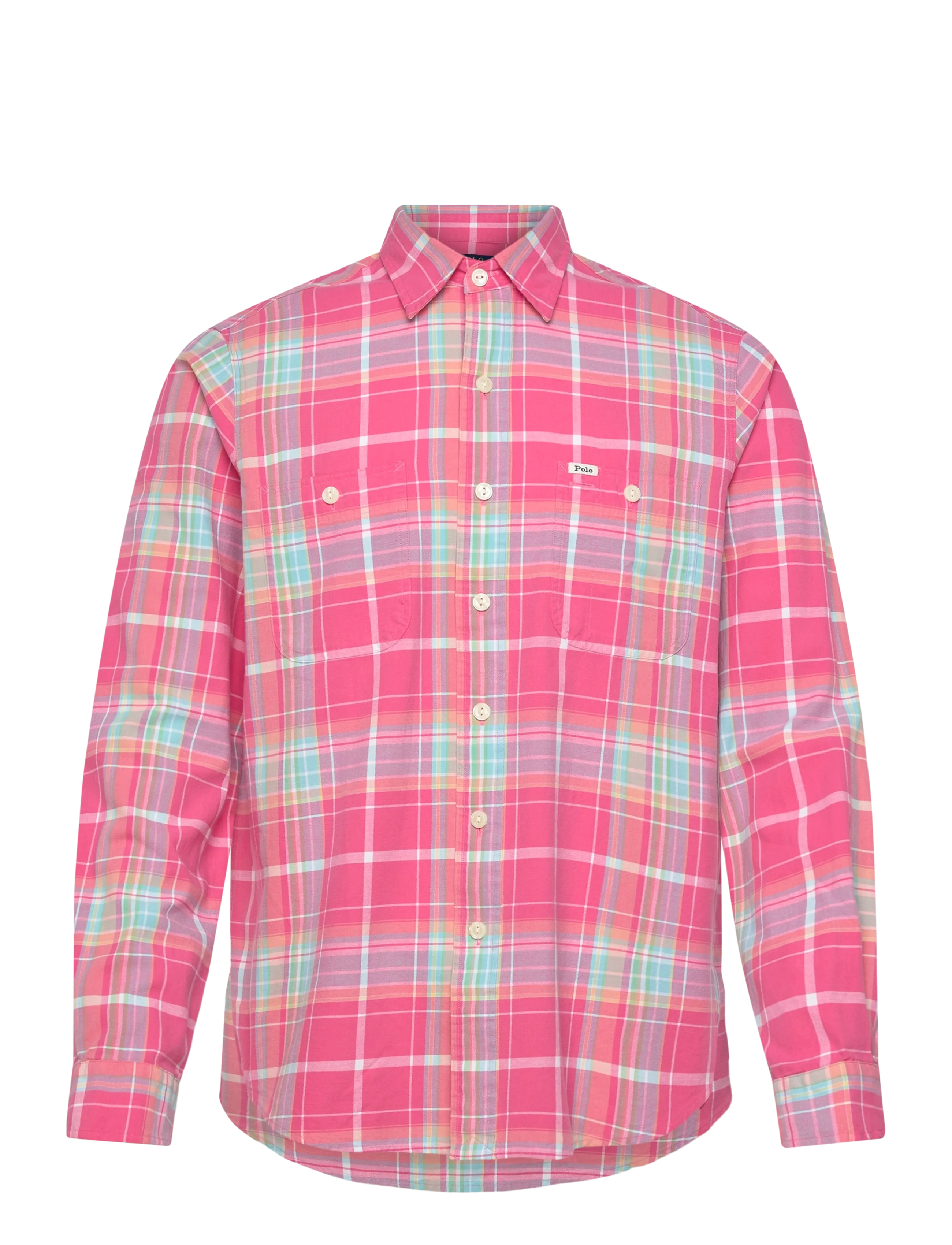 Polo Ralph Lauren - Classic Fit Plaid Chino Workshirt - rutiga skjortor - 7212 pink turquoi - 1