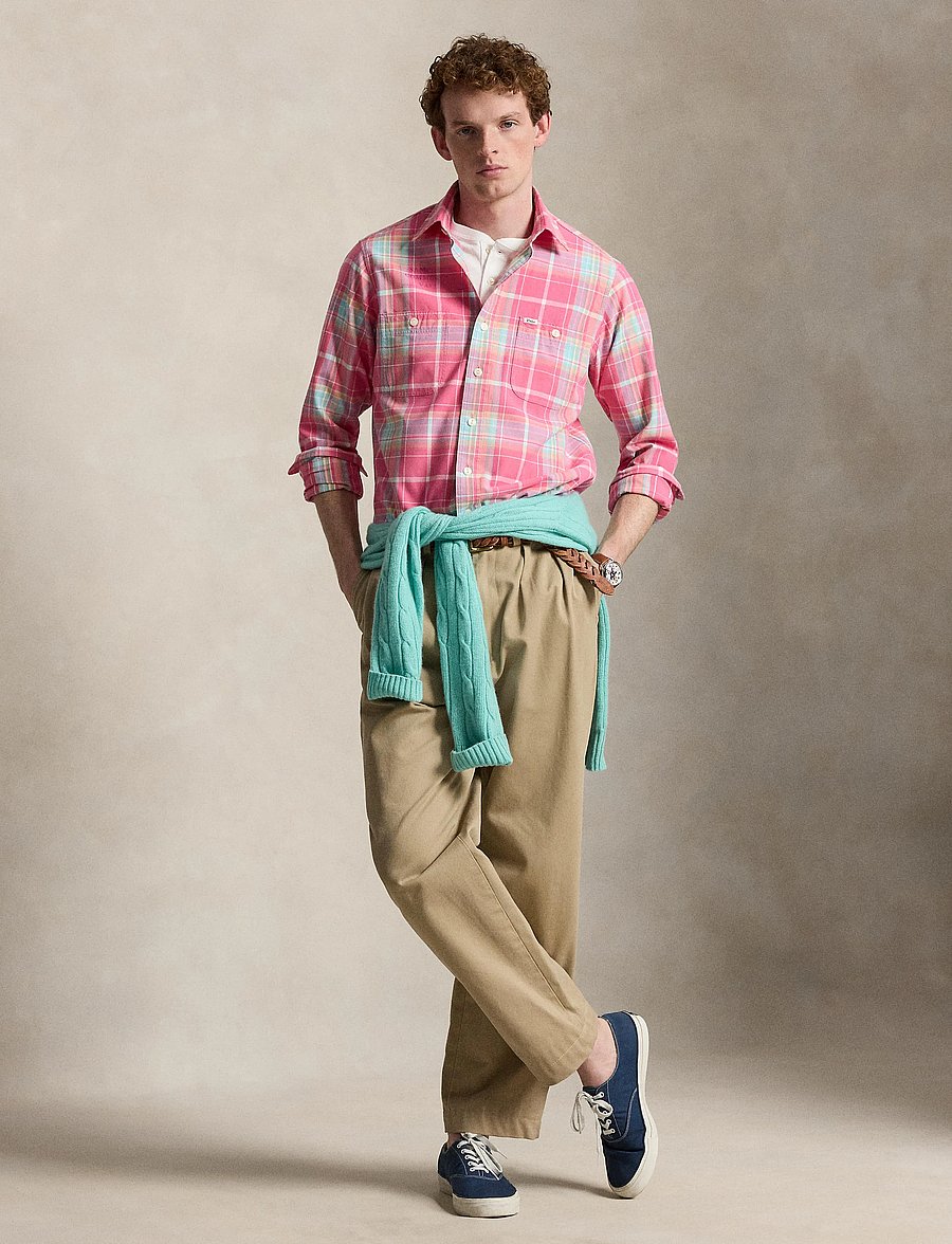 Polo Ralph Lauren - Classic Fit Plaid Chino Workshirt - karierte hemden - 7212 pink turquoi - 0