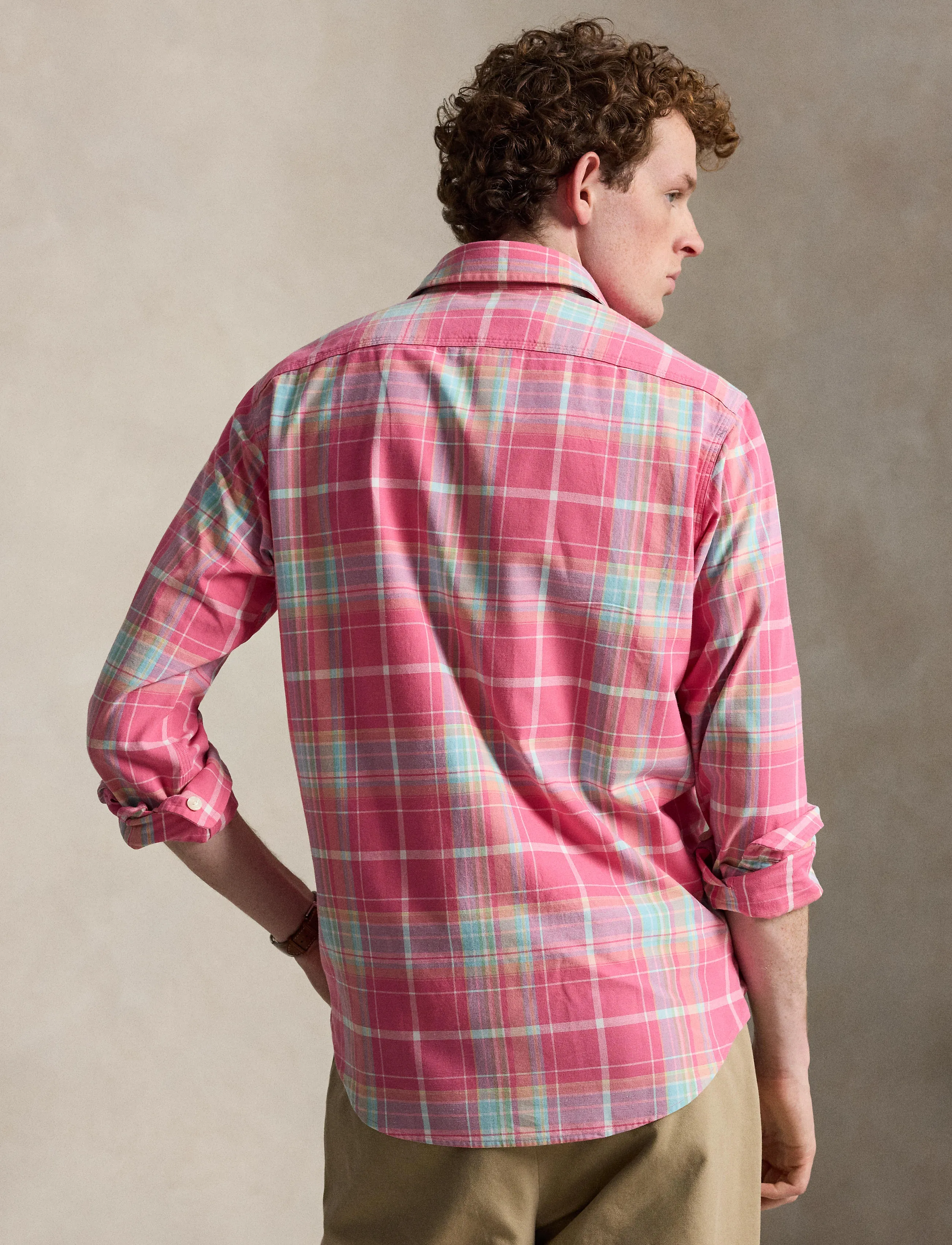 Polo Ralph Lauren - Classic Fit Plaid Chino Workshirt - rutiga skjortor - 7212 pink turquoi - 5