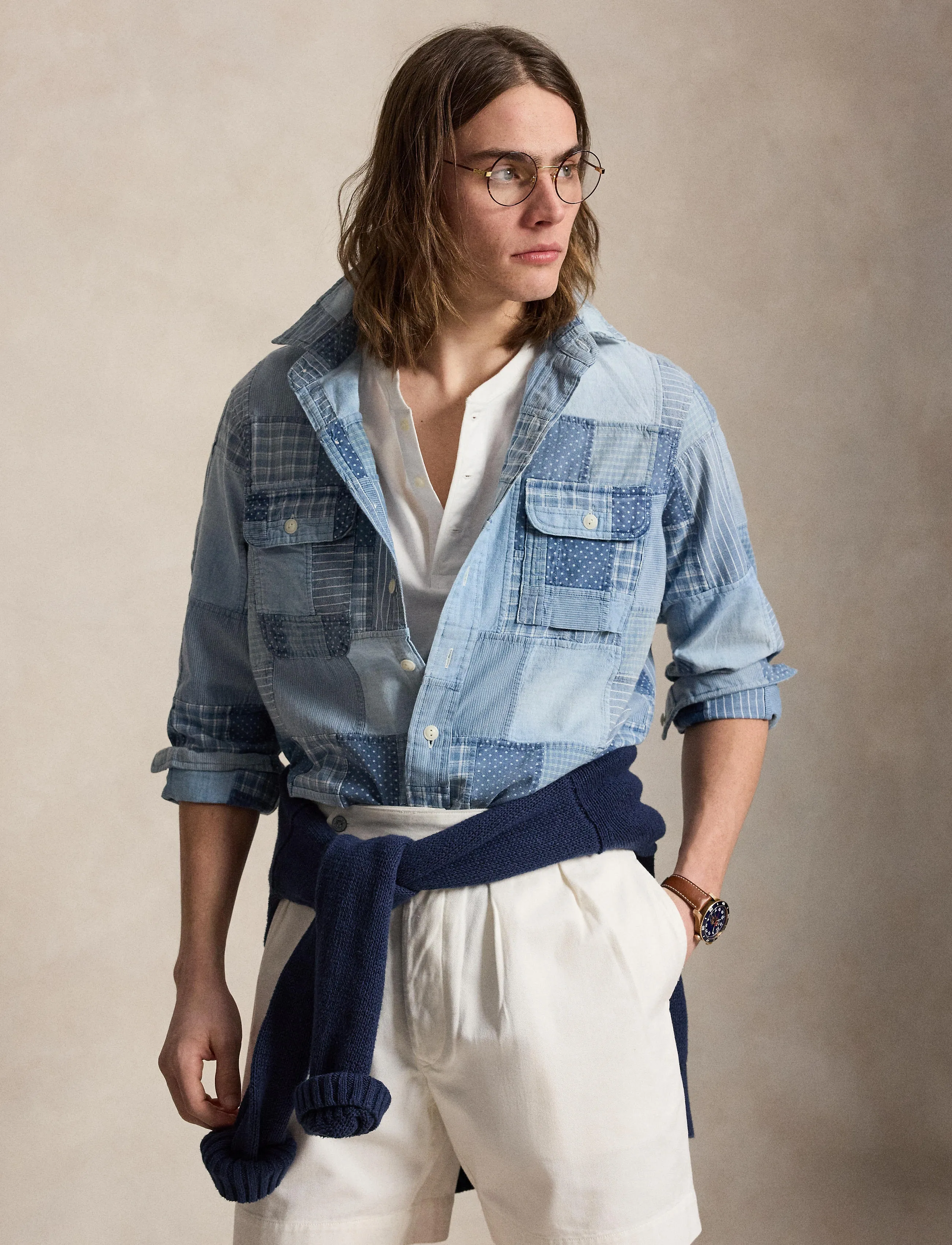 Polo Ralph Lauren - INDIGO PATCHWORK-WVN-SHIRT - basic shirts - 7151 indigo patch - 3
