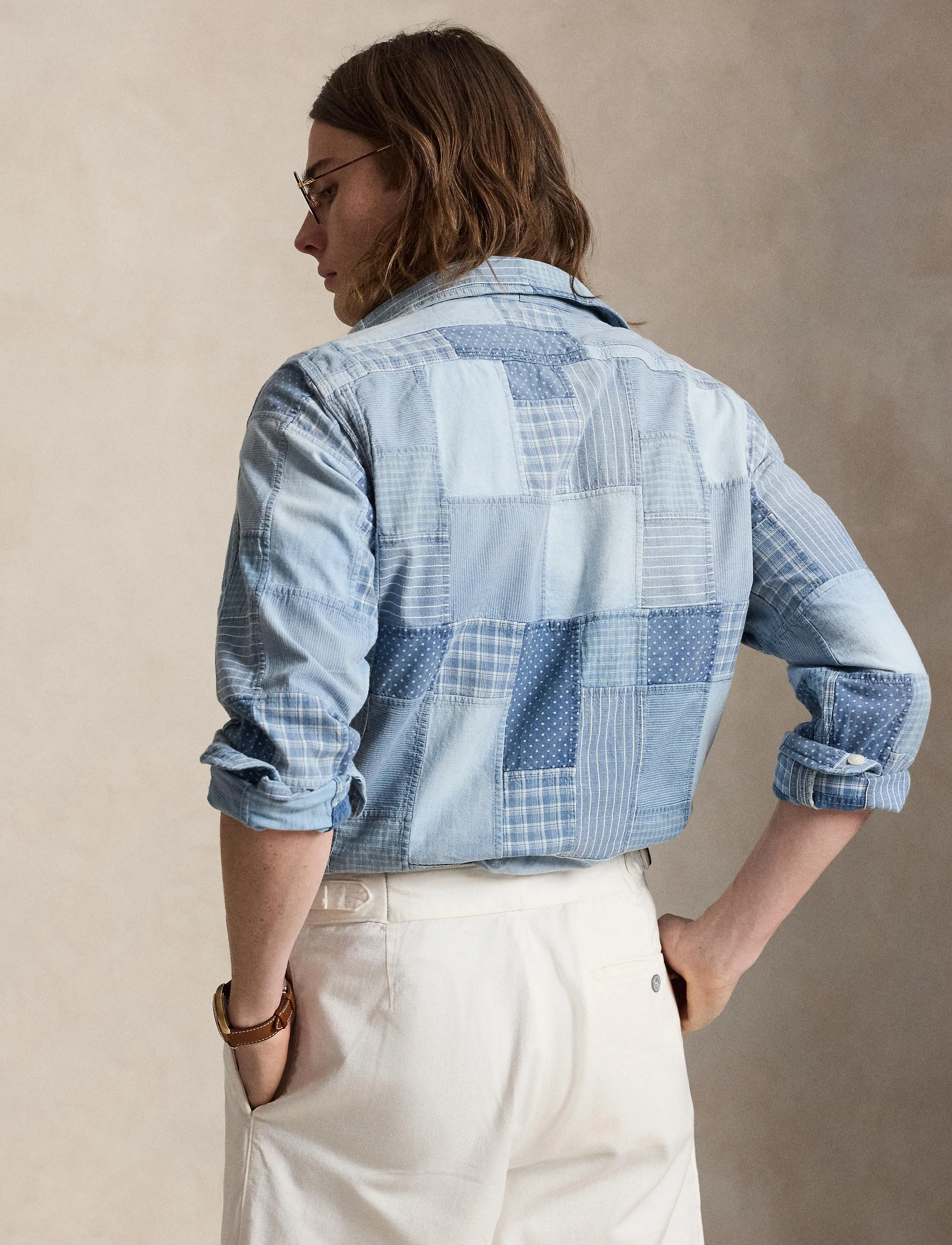 Polo Ralph Lauren - INDIGO PATCHWORK-WVN-SHIRT - basic shirts - 7151 indigo patch - 5