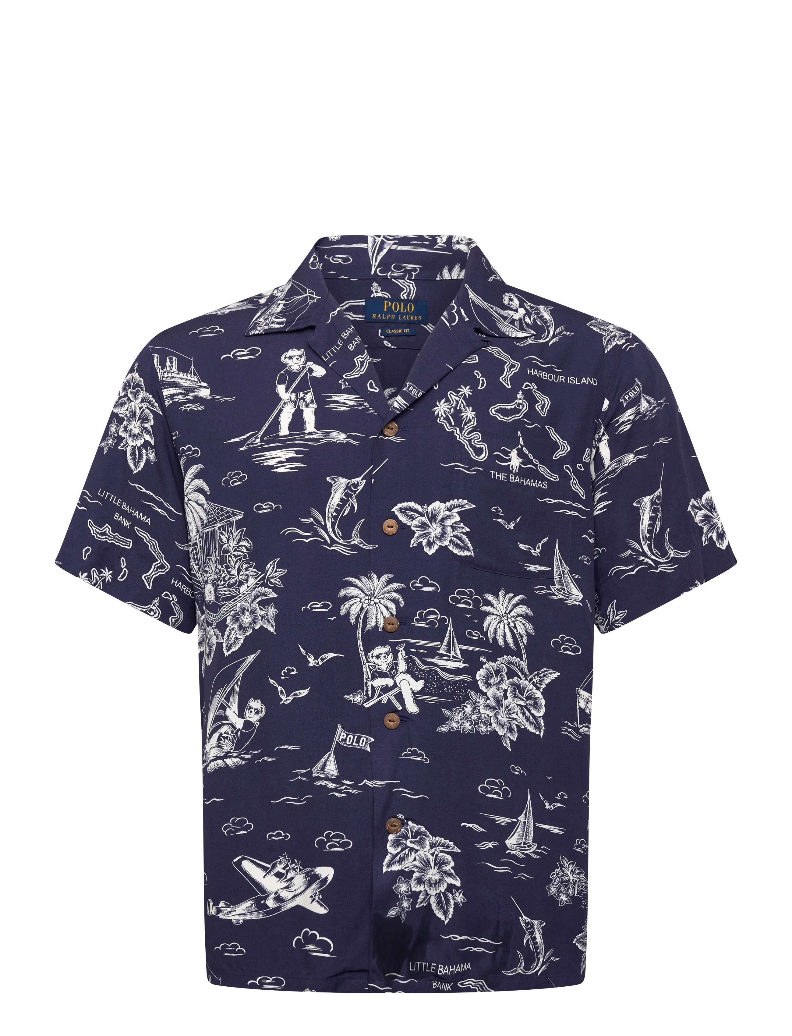 POLO RALPH LAUREN Printed Rayon-Wvn-Shirt Navy - S - Herren