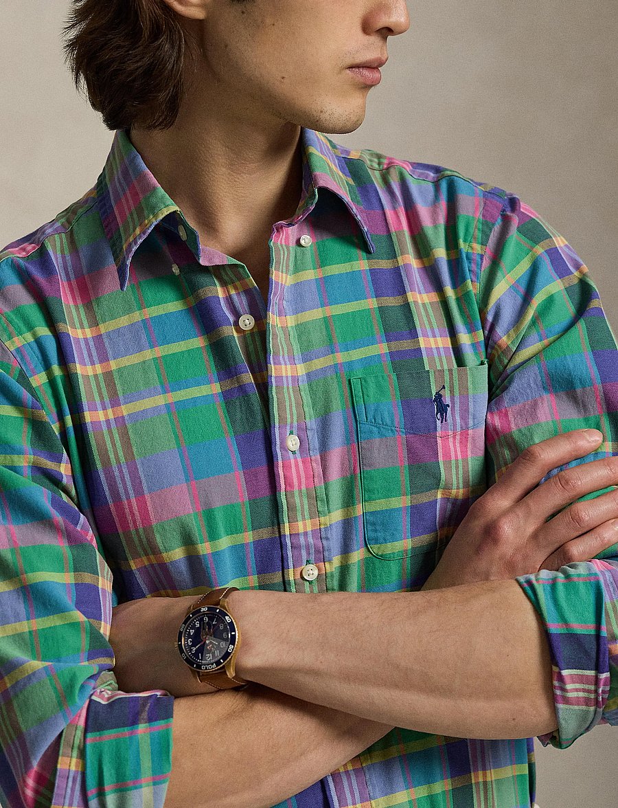 Polo Ralph Lauren - LIGHTWEIGHT CHINO-WVN-SHIRT - ruudulised särgid - 7213 green blue m - 4