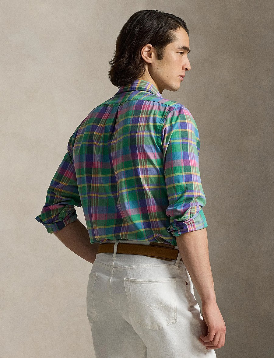 Polo Ralph Lauren - LIGHTWEIGHT CHINO-WVN-SHIRT - ruudulised särgid - 7213 green blue m - 5