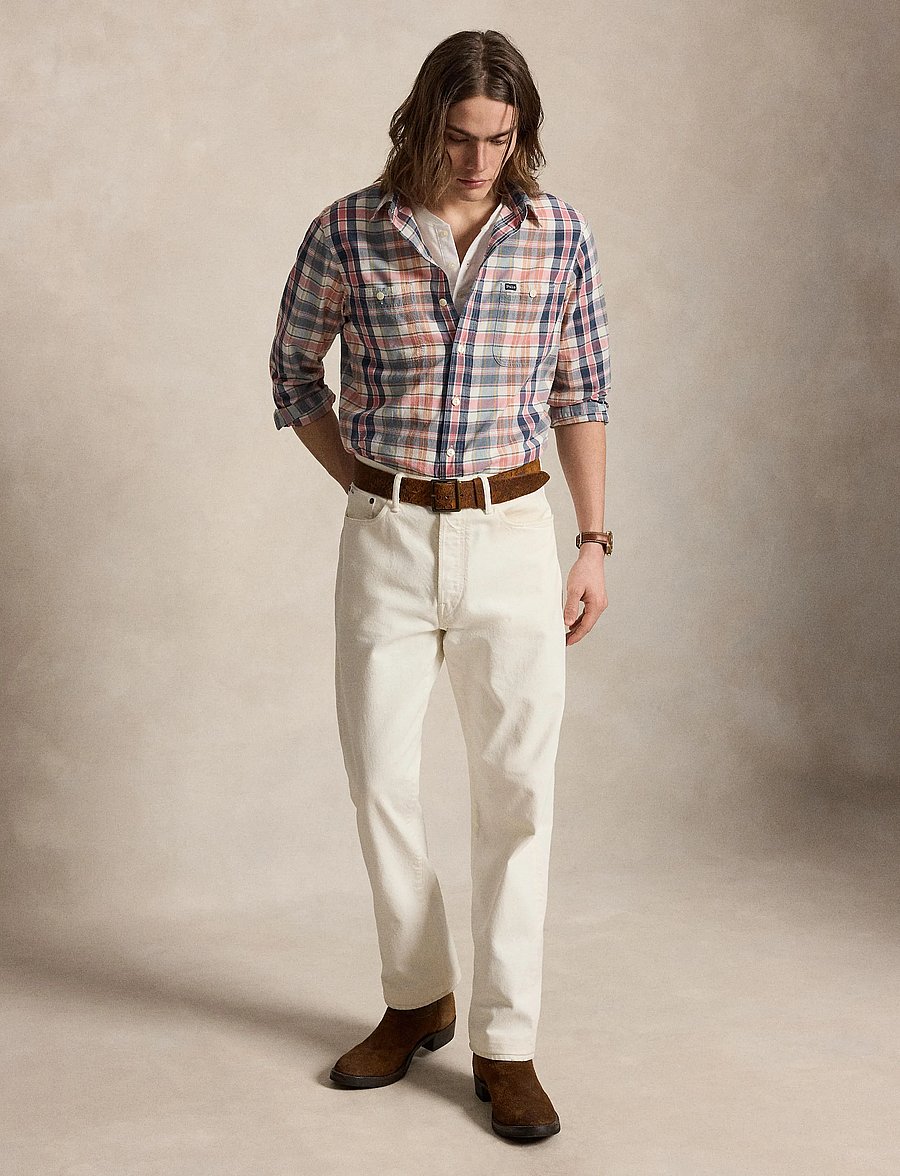 Polo Ralph Lauren - Classic Fit Madras Workshirt - basic skjorter - su-9c grey navy m - 0