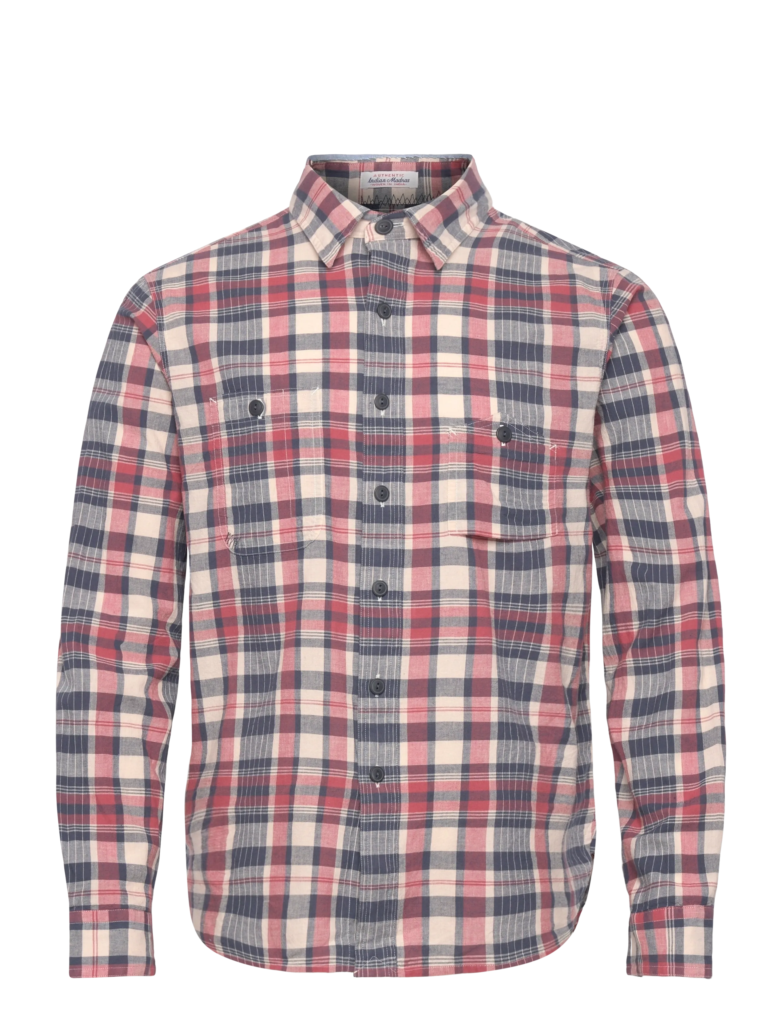 Polo Ralph Lauren Classic Fit Repaired Madras Workshirt - Ternede skjorter - 7133 CREAM NAVY W / red