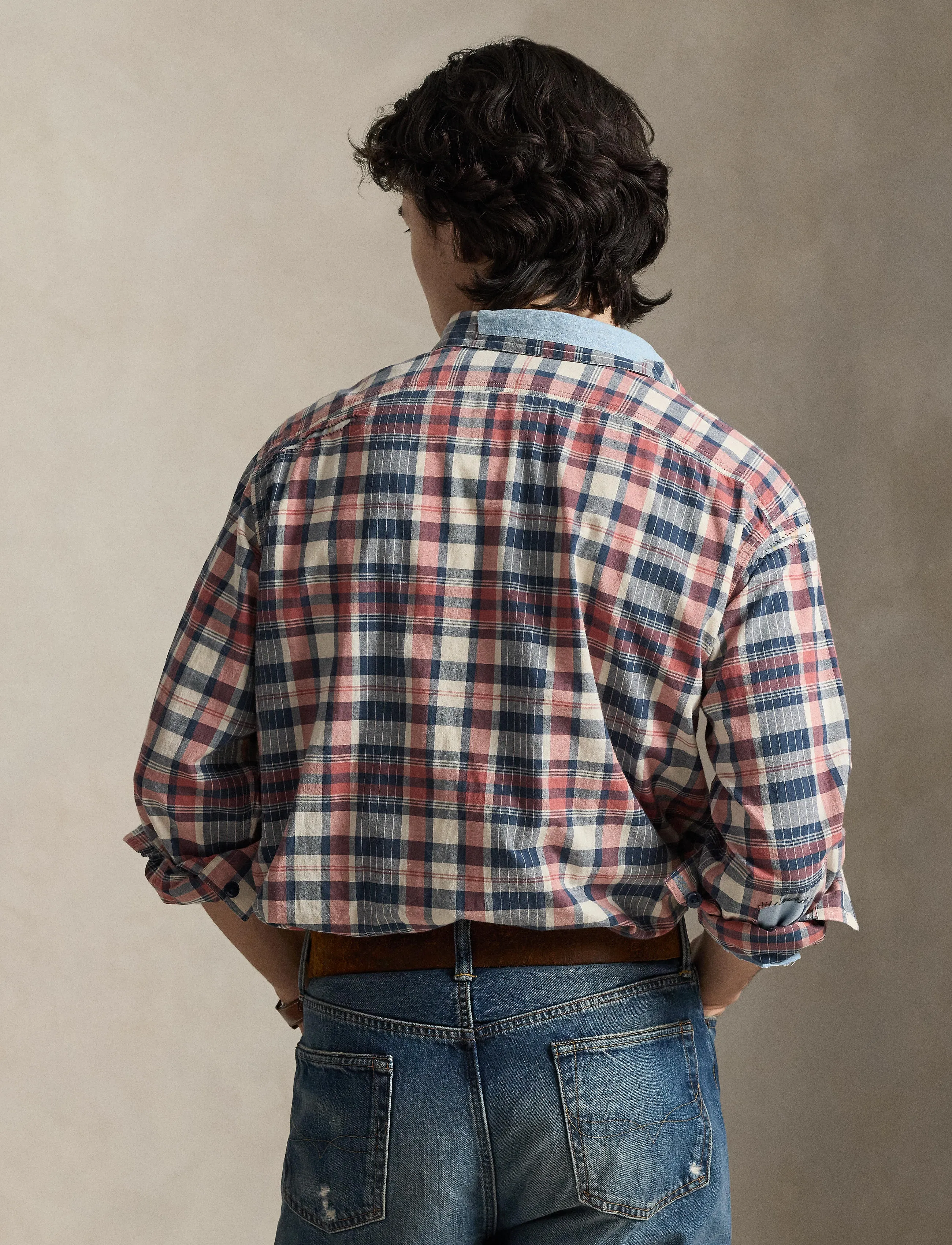 Polo Ralph Lauren - Classic Fit Repaired Madras Workshirt - basic skjorter - 7133 cream navy w - 3