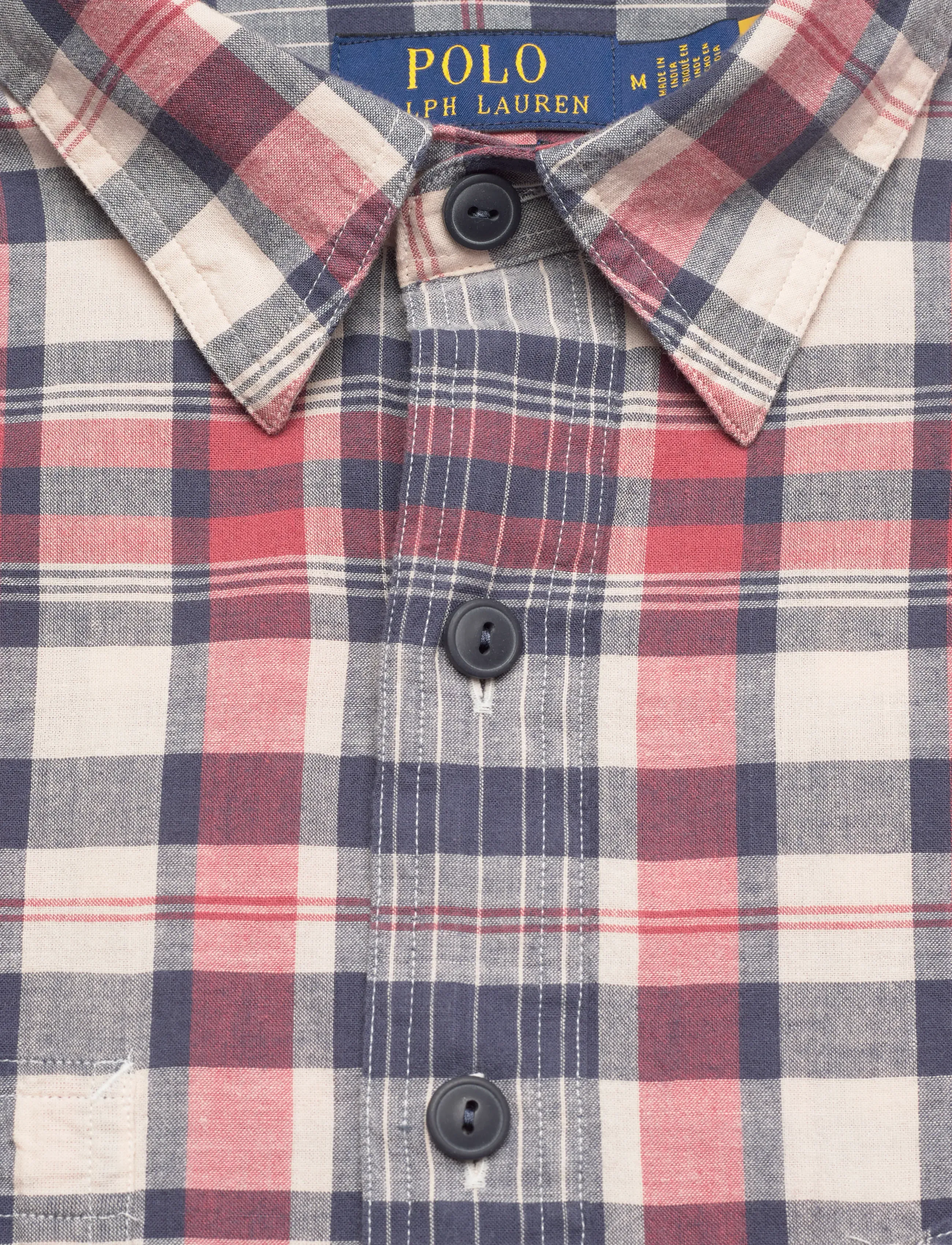 Polo Ralph Lauren - Classic Fit Repaired Madras Workshirt - basic skjorter - 7133 cream navy w - 4