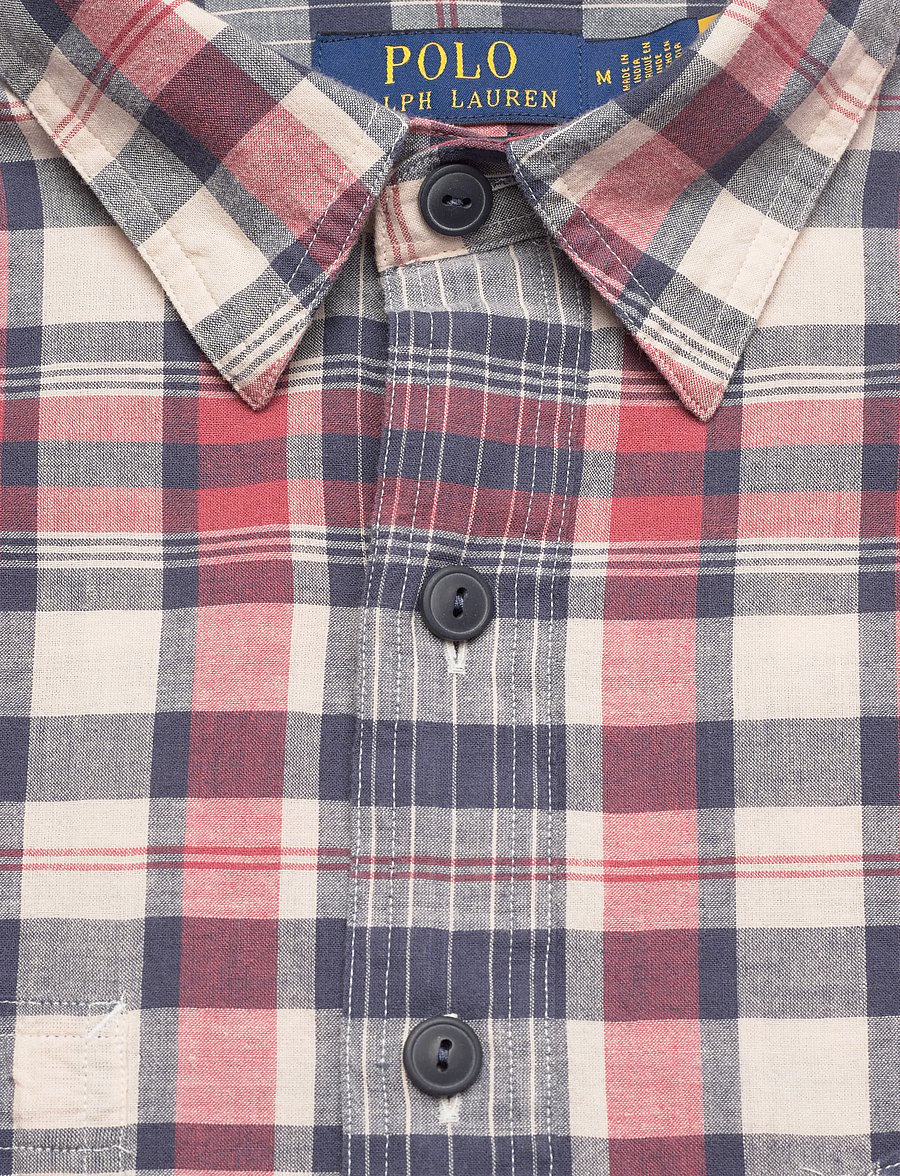 Polo Ralph Lauren - Classic Fit Repaired Madras Workshirt - basic skjorter - 7133 cream navy w - 4