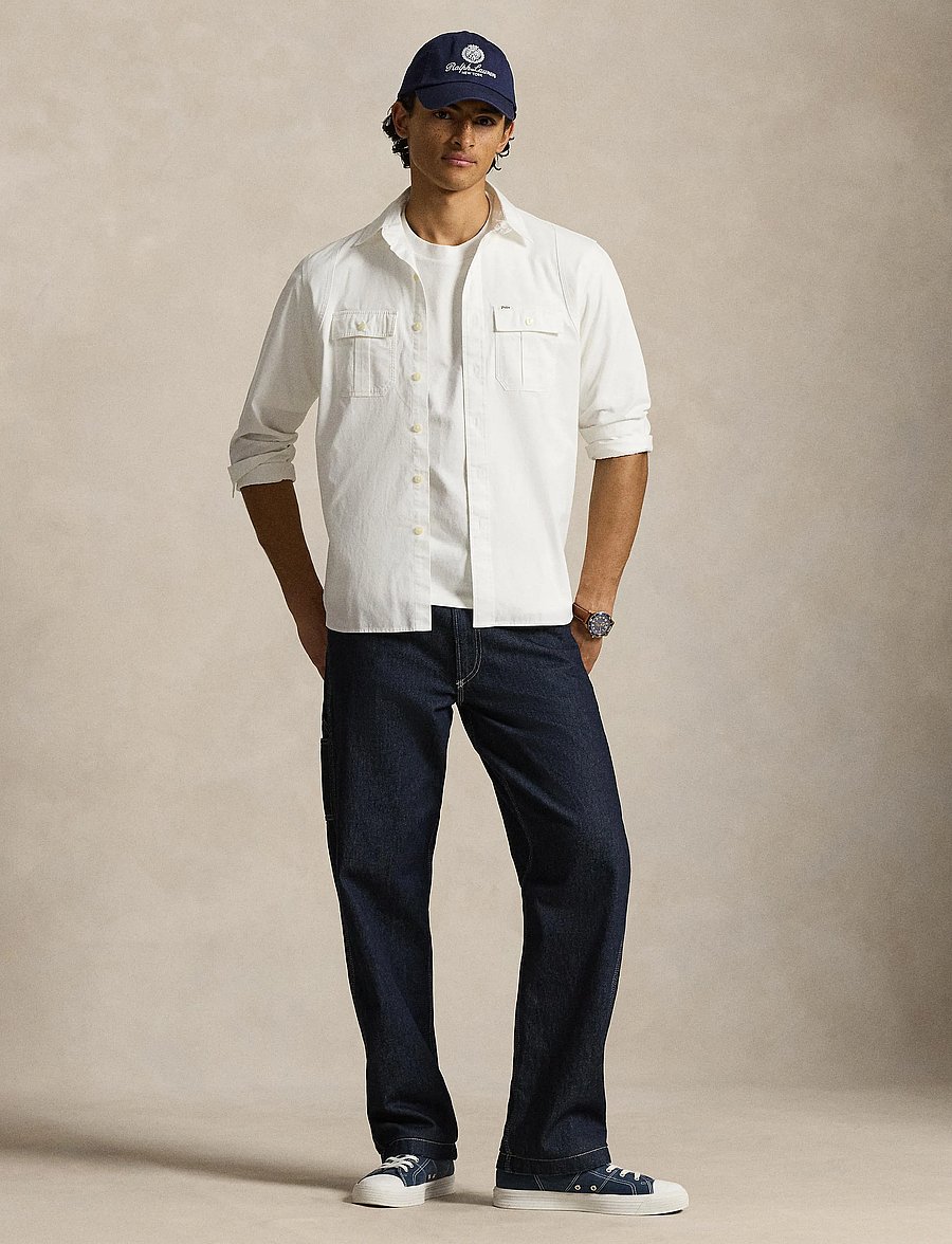 Polo Ralph Lauren - Classic Fit Sateen Workshirt - casual hemden - white - 0