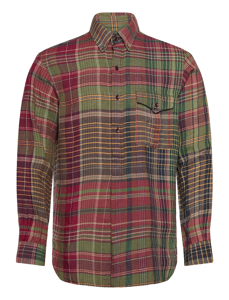 Polo Ralph Lauren - SLUBBY LINEN-WVN-SHIRT - tavalised t-särgid - su58 olive wine - 0