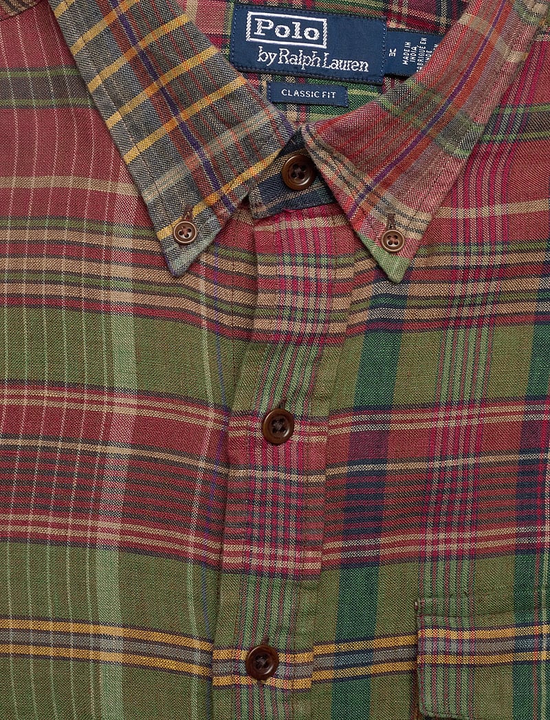 Polo Ralph Lauren - SLUBBY LINEN-WVN-SHIRT - tavalised t-särgid - su58 olive wine - 2