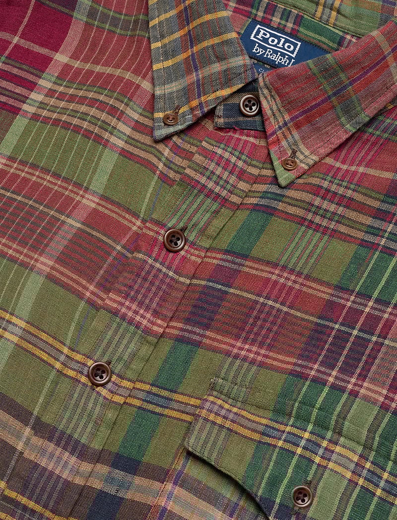 Polo Ralph Lauren - SLUBBY LINEN-WVN-SHIRT - tavalised t-särgid - su58 olive wine - 3