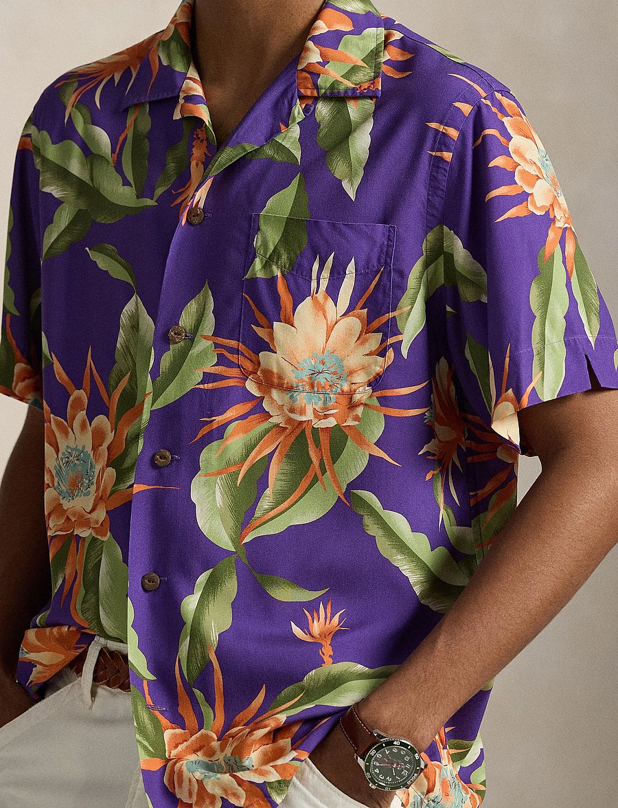 Polo Ralph Lauren - PRINTED RAYON-WVN-SHIRT - krótki rękaw - 7155 purple south - 4