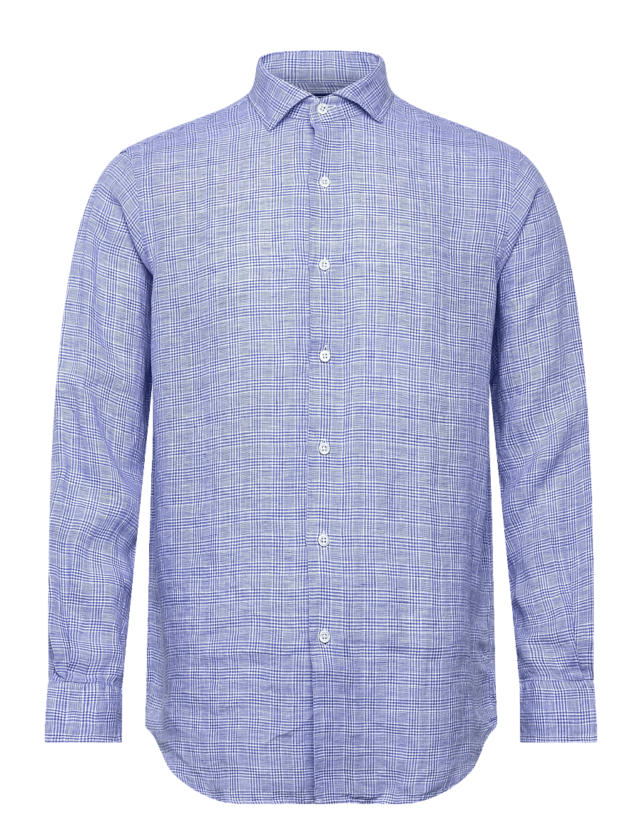 Polo Ralph Lauren - Classic Fit Plaid Linen Shirt - oxford skjorter - 4596a blue white - 1