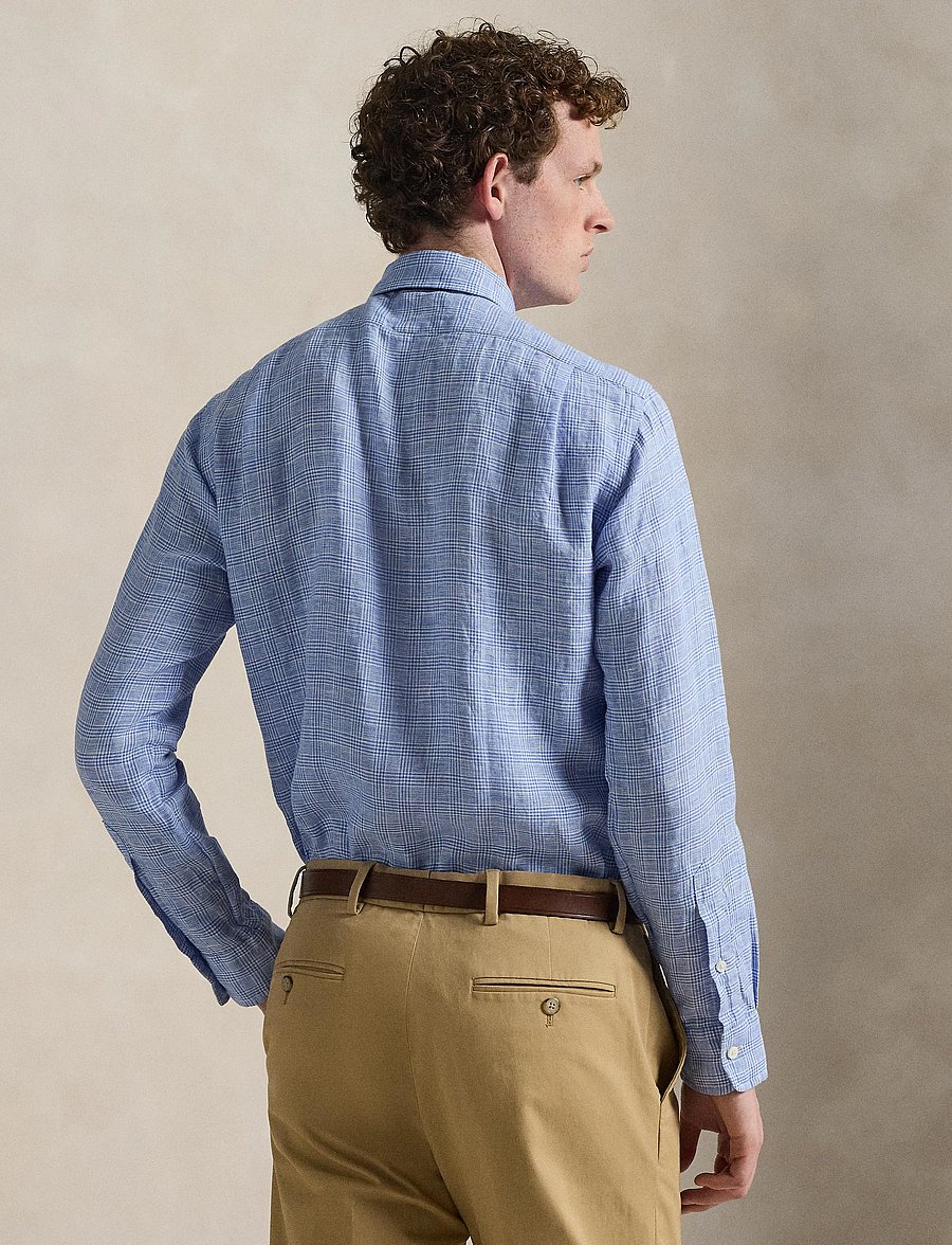 Polo Ralph Lauren - Classic Fit Plaid Linen Shirt - oxford skjorter - 4596a blue white - 5