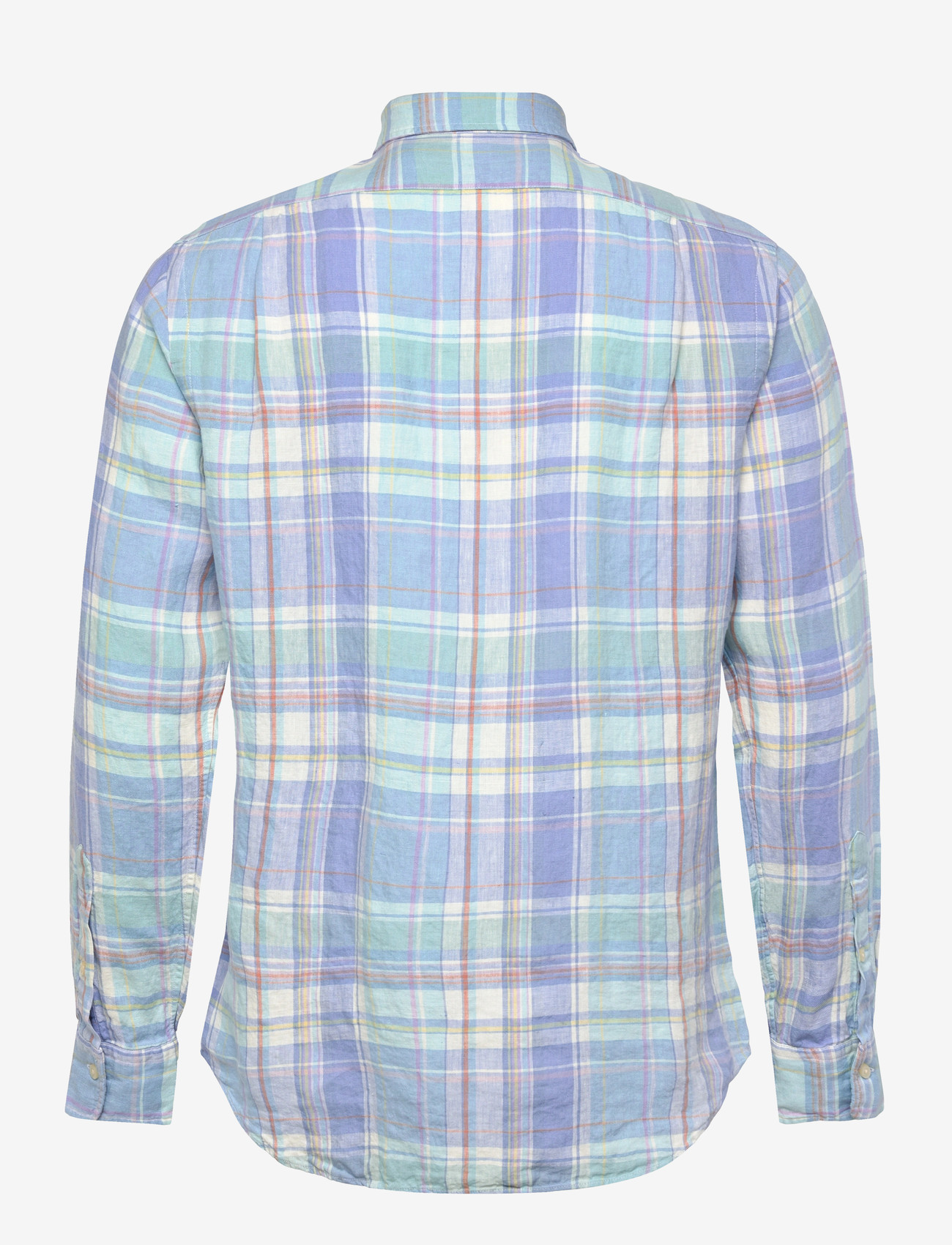 Polo Ralph Lauren - Classic Fit Plaid Slub Linen Shirt - basic-hemden - 7105a blue orange - 1