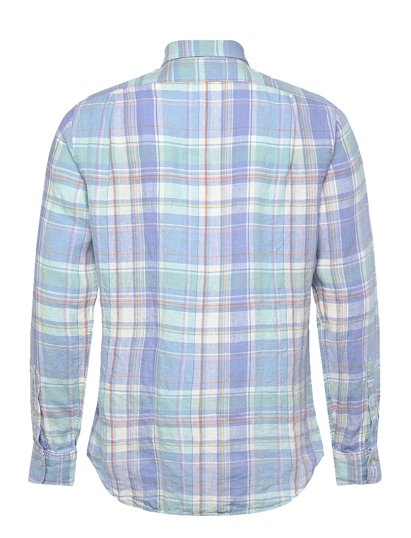 Polo Ralph Lauren - Classic Fit Plaid Slub Linen Shirt - basic-hemden - 7105a blue orange - 1