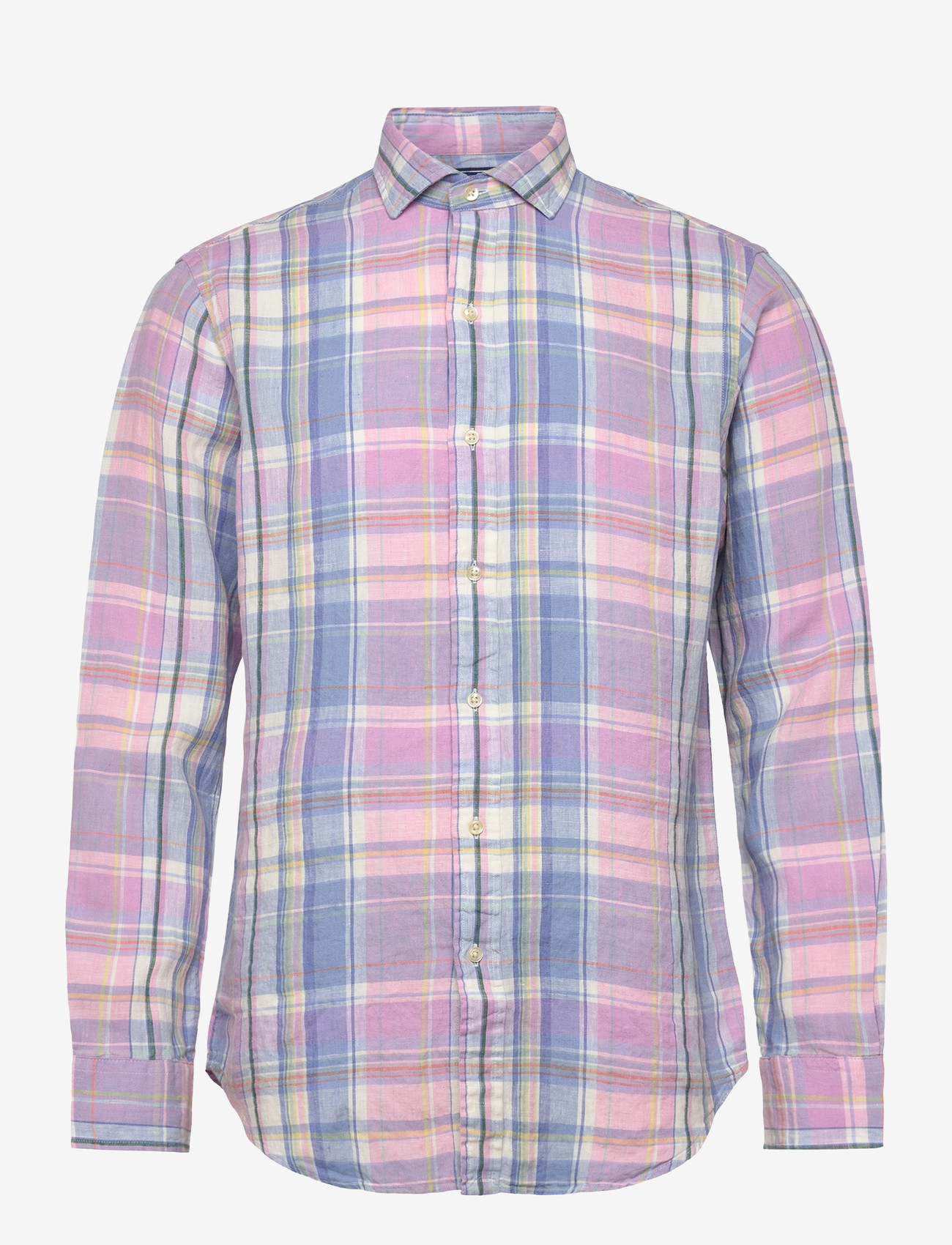 Polo Ralph Lauren - Classic Fit Plaid Slub Linen Shirt - basic-hemden - 7105b pink blue m - 0
