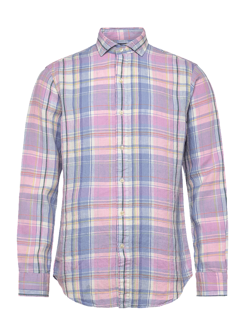 Polo Ralph Lauren - Classic Fit Plaid Slub Linen Shirt - basic-hemden - 7105b pink blue m - 0
