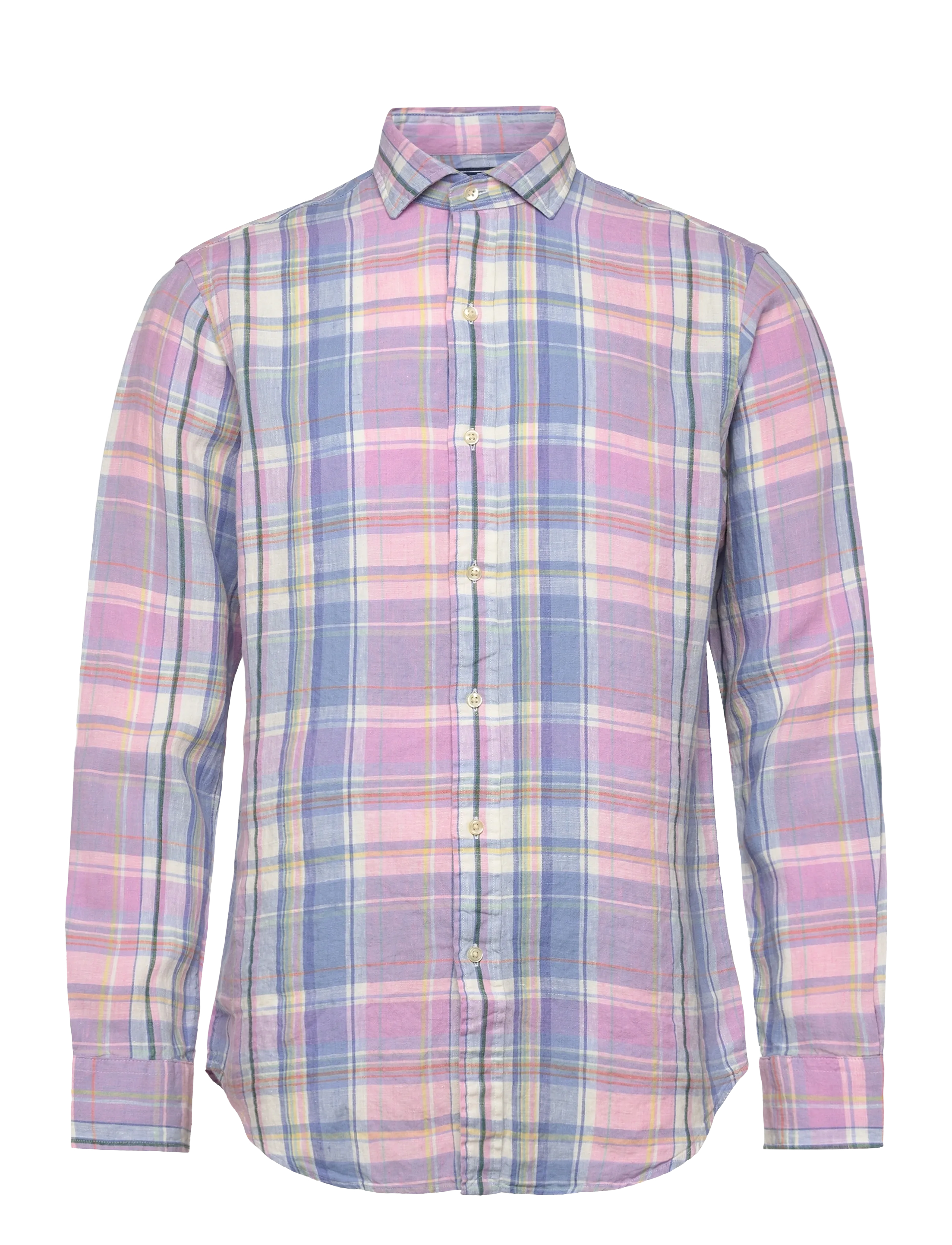 Polo Ralph Lauren Classic Fit Plaid Slub Linen Shirt - Skjorter - 7105B PINK BLUE M / pink/rose