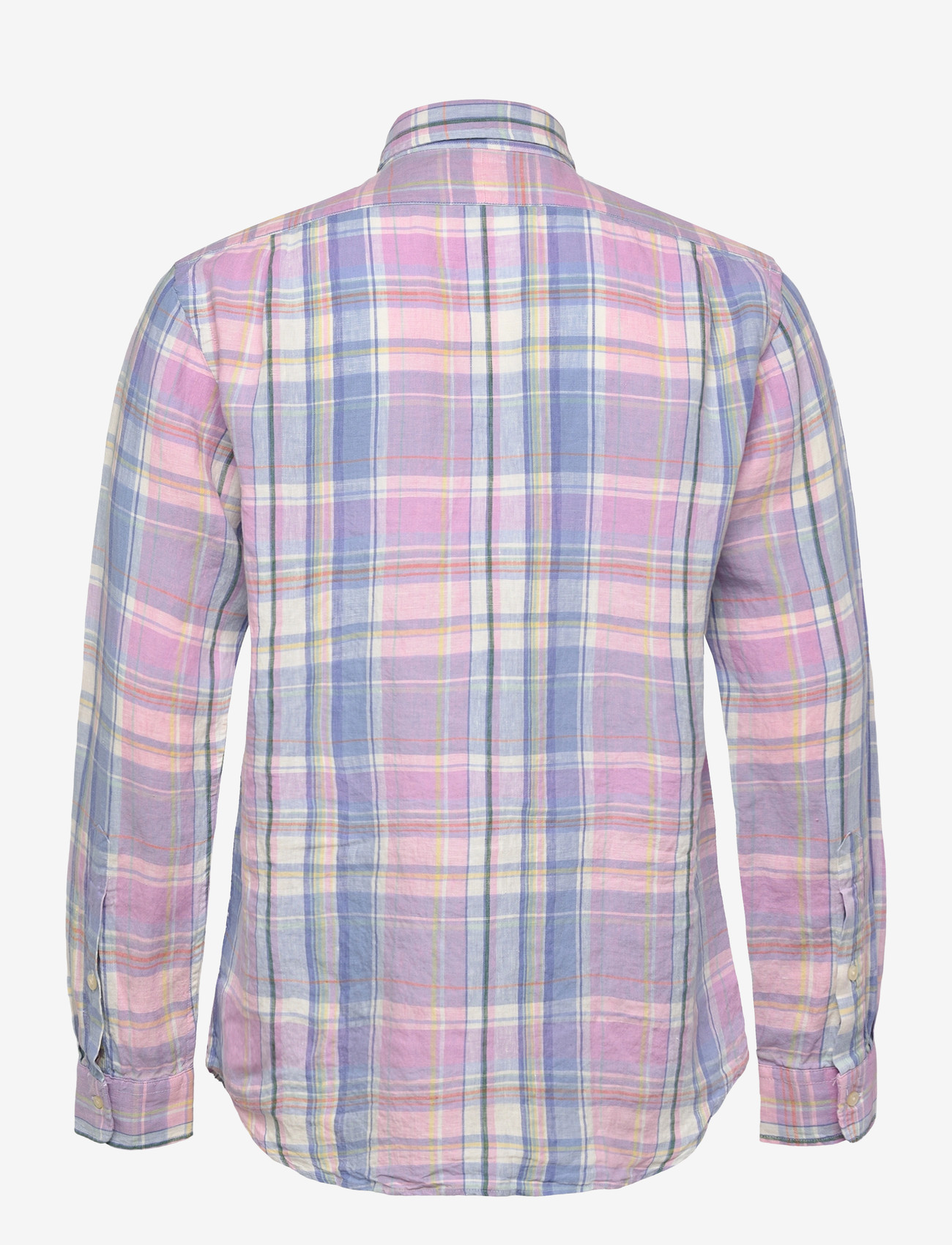Polo Ralph Lauren - Classic Fit Plaid Slub Linen Shirt - basic-hemden - 7105b pink blue m - 1