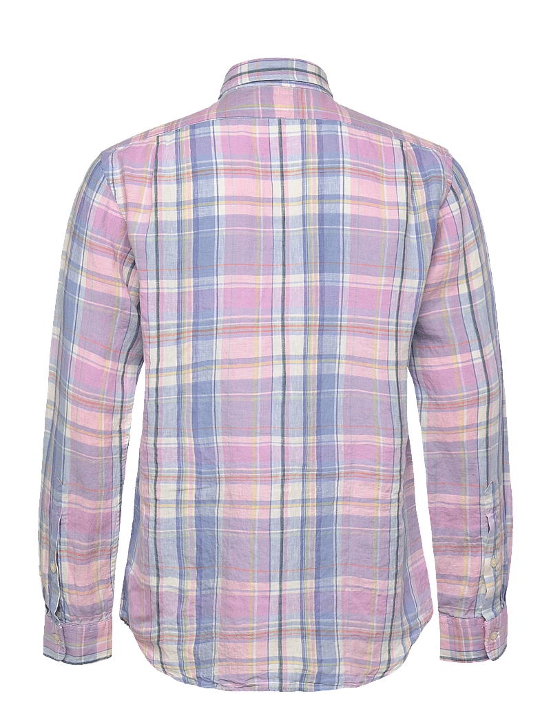 Polo Ralph Lauren - Classic Fit Plaid Slub Linen Shirt - basic-hemden - 7105b pink blue m - 1