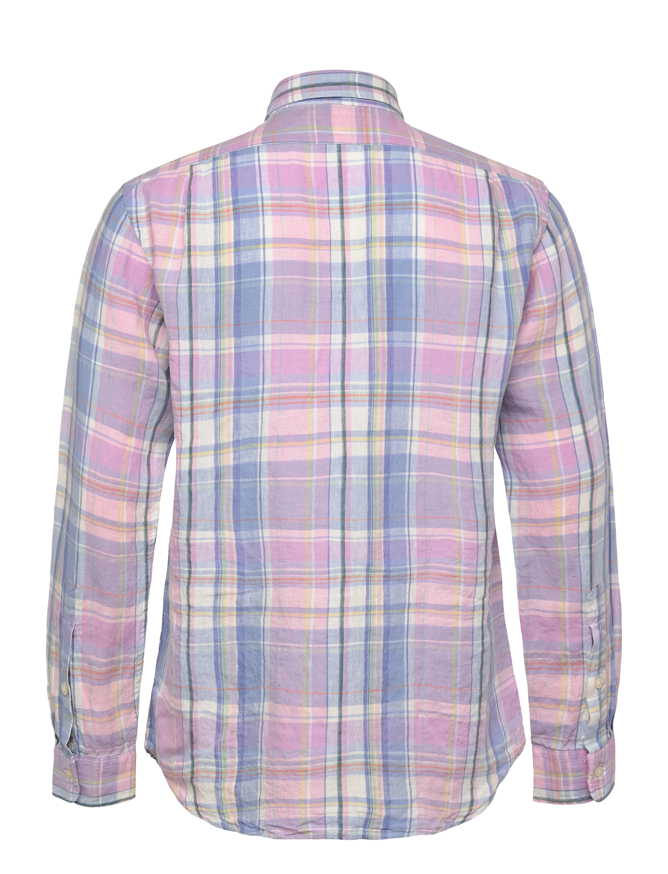 Polo Ralph Lauren - Classic Fit Plaid Slub Linen Shirt - checkered shirts - 7105b pink blue m - 2