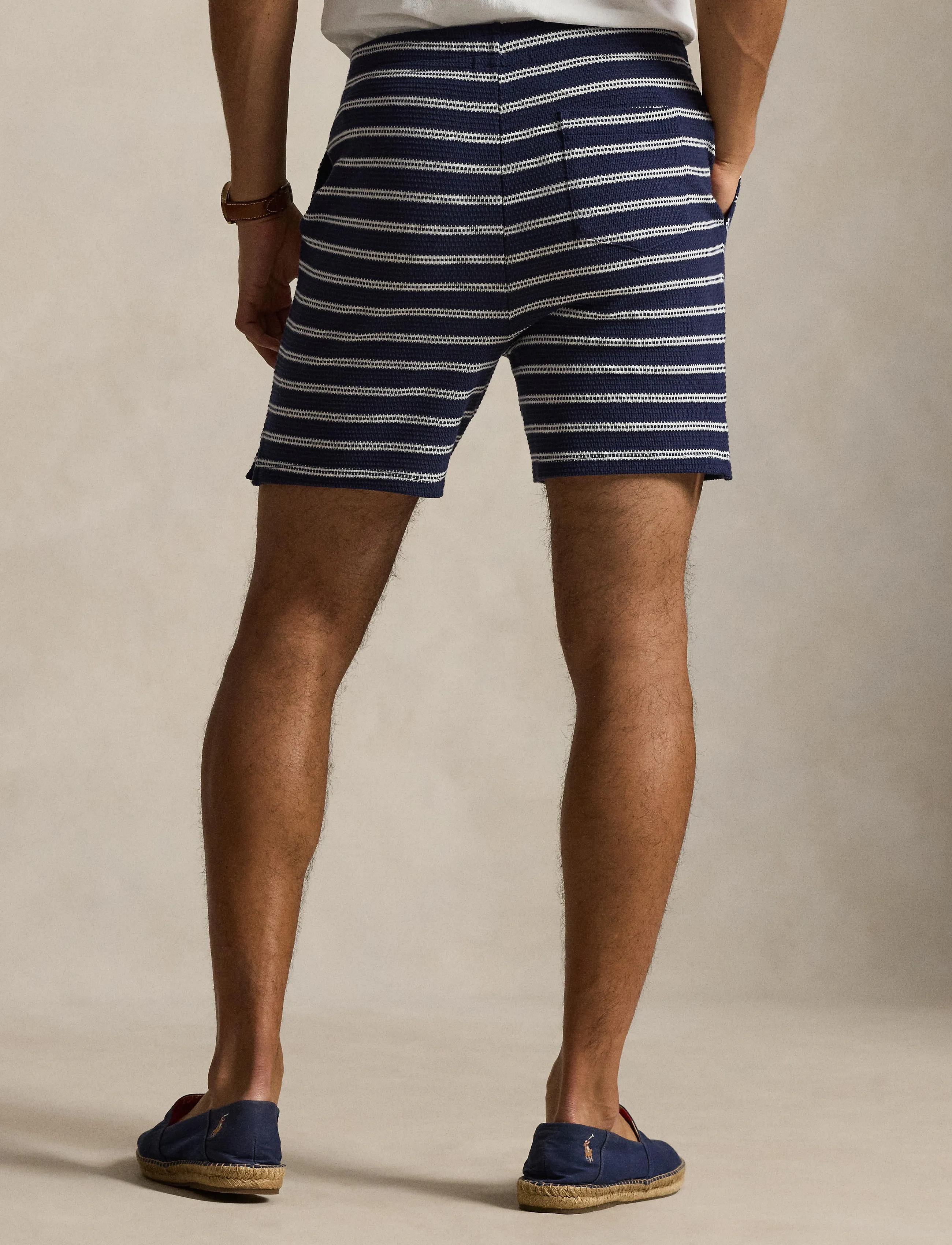 Polo Ralph Lauren - 6-Inch Striped Cotton-Blend Short - casual shorts - newport navy/pale - 5