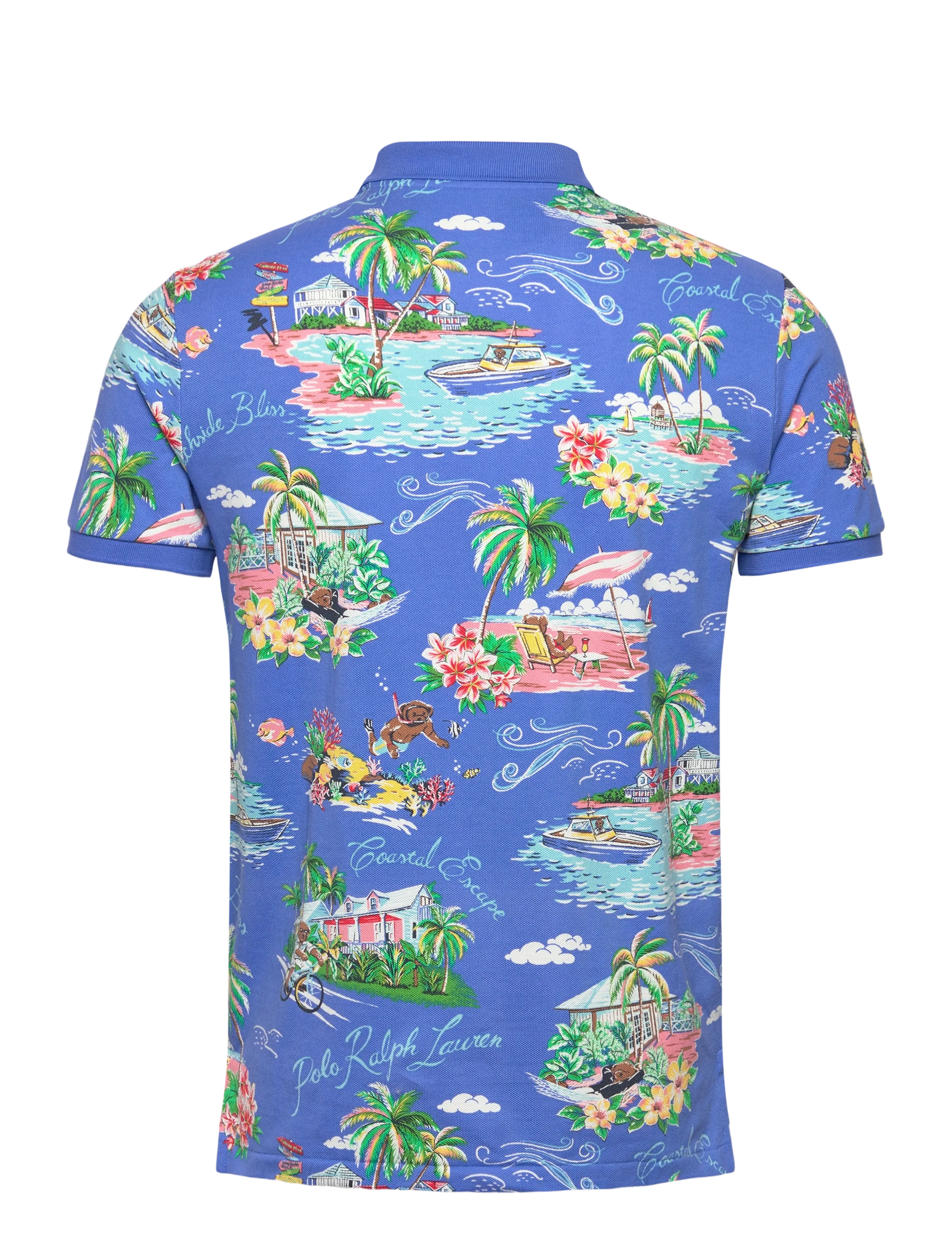 Polo Ralph Lauren - 20/1 PRINTED MESH-KNT-POLO - kortærmede poloer - bahamas bear- blu - 2