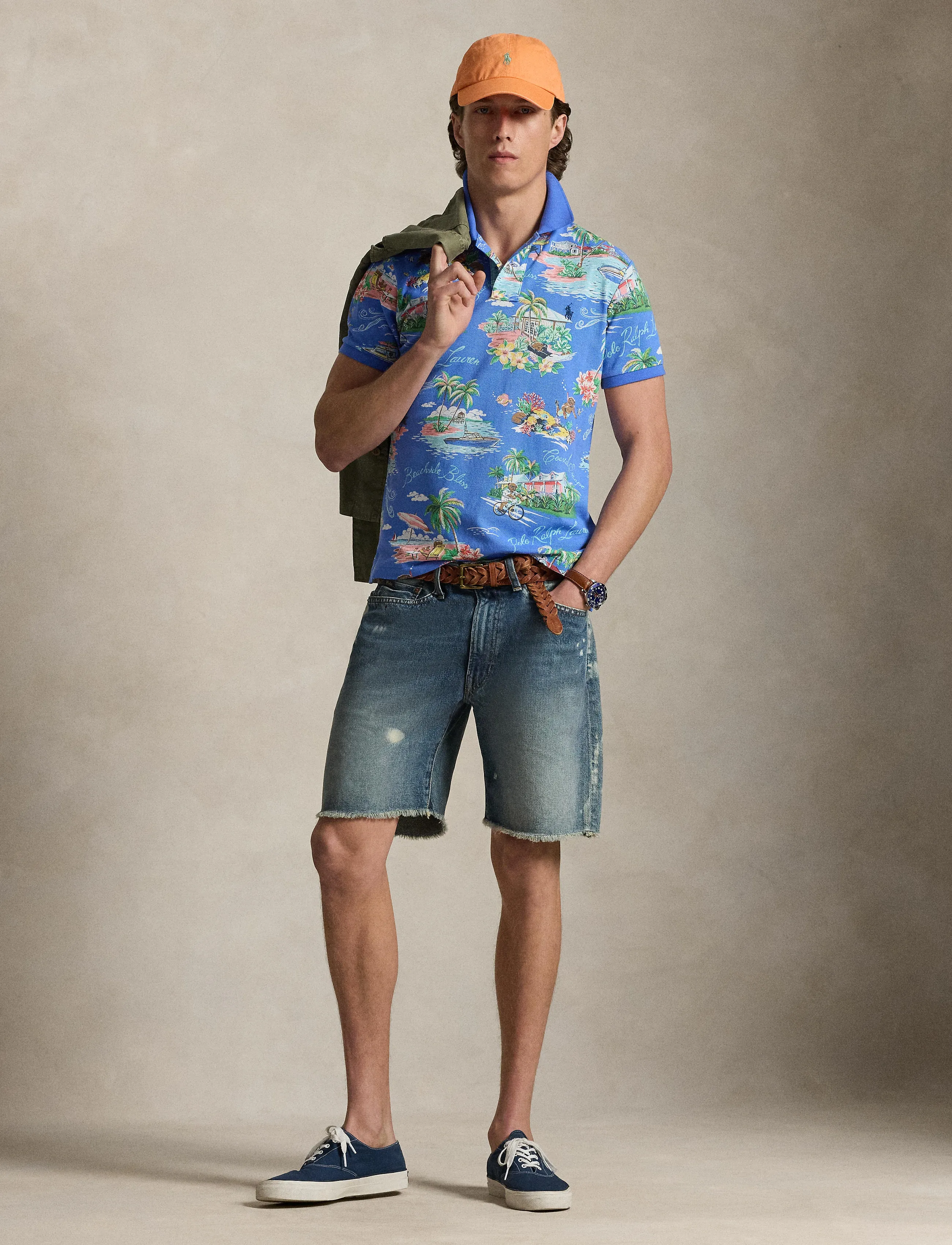 Polo Ralph Lauren 20/1 PRINTED MESH-KNT-POLO - Winter deals - BAHAMAS BEAR- BLU / blue