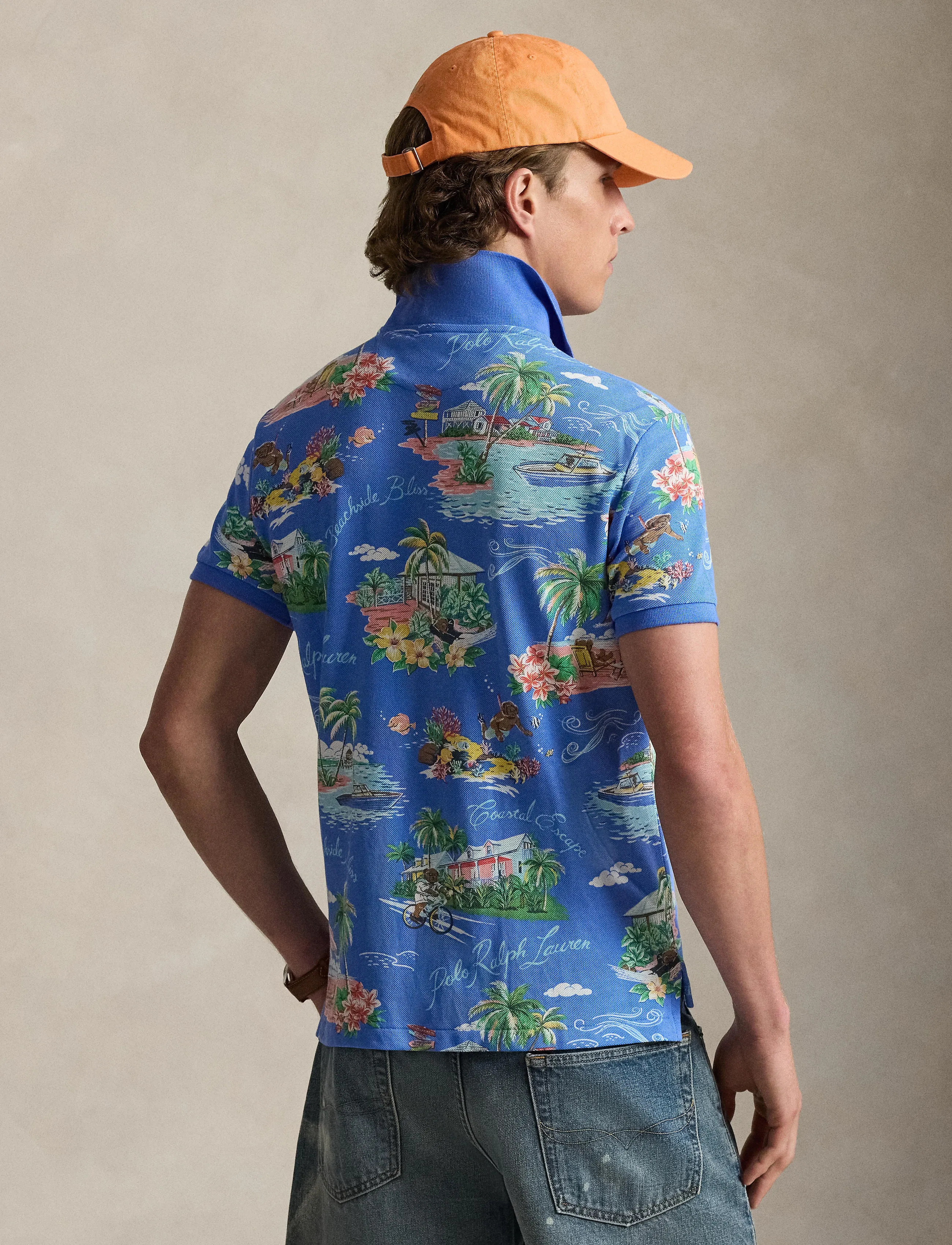 Polo Ralph Lauren - 20/1 PRINTED MESH-KNT-POLO - kortærmede poloer - bahamas bear- blu - 3