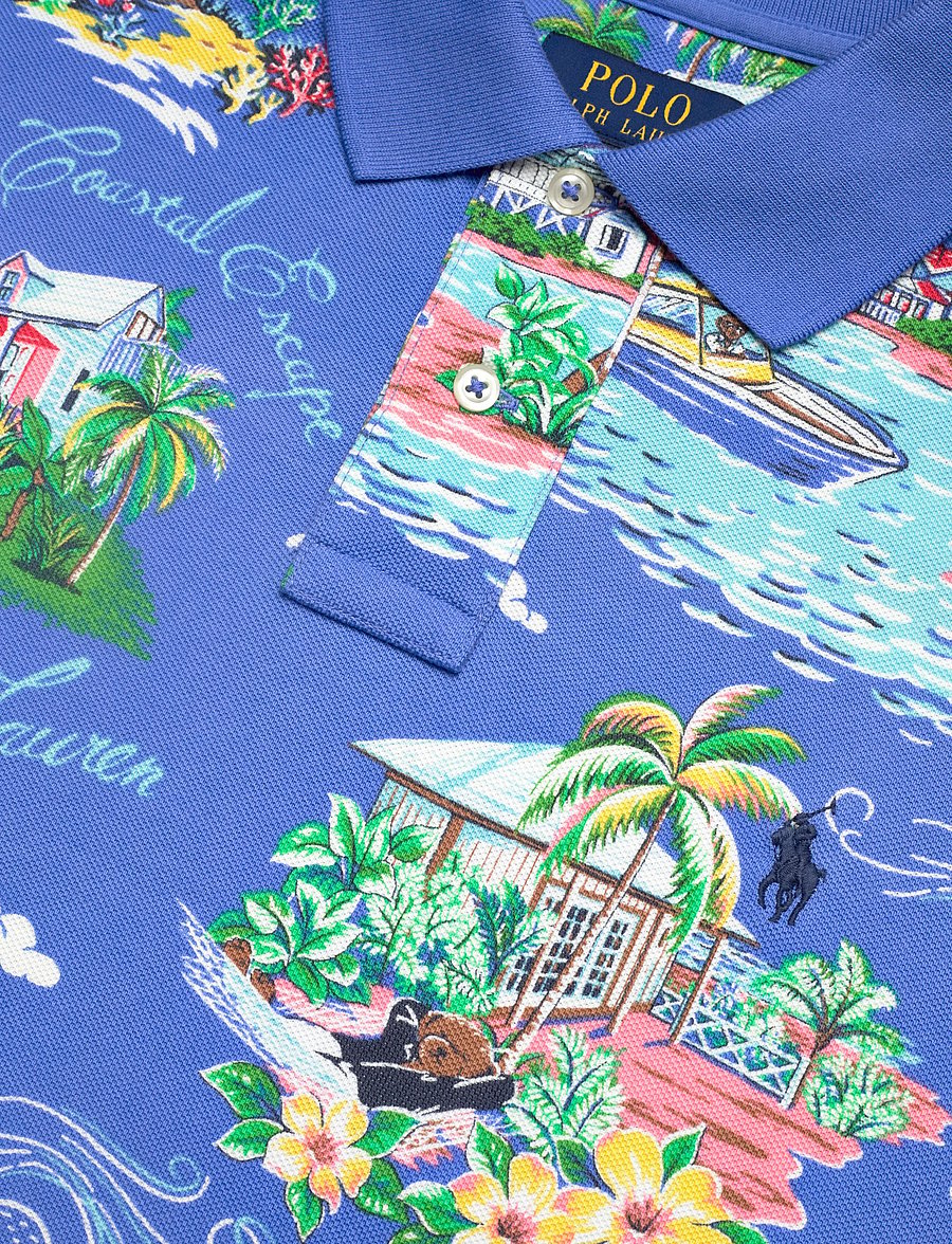 Polo Ralph Lauren - 20/1 PRINTED MESH-KNT-POLO - kurzärmelig - bahamas bear- blu - 4