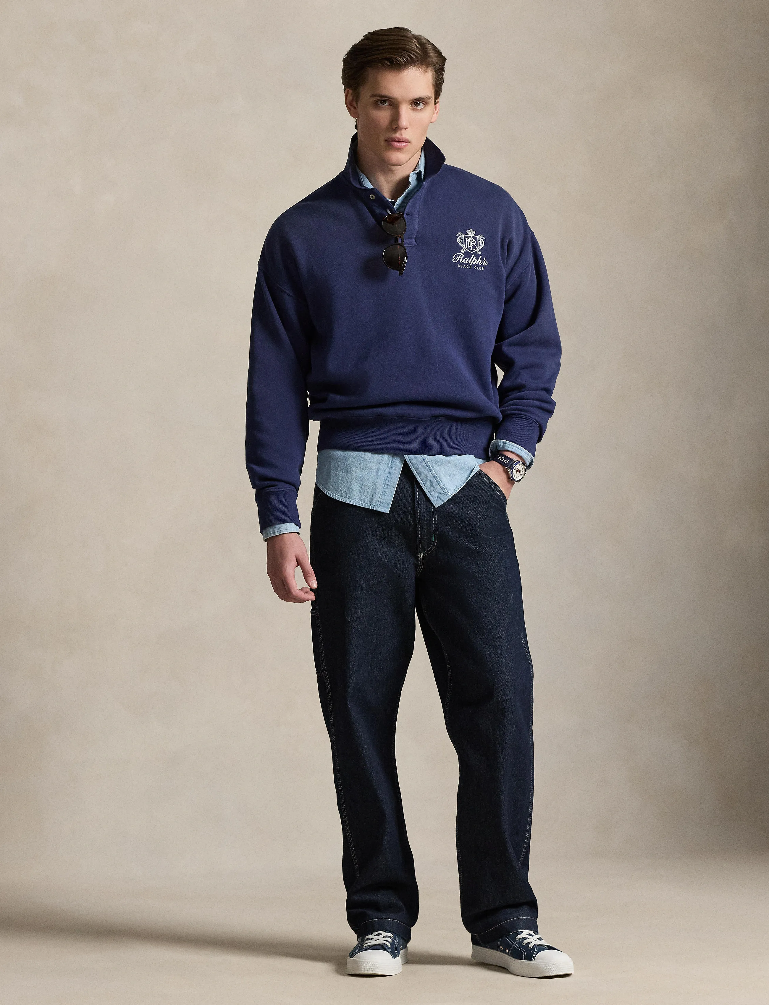 Polo Ralph Lauren ISLAND FLEECE-KNT-SWEATSHIRT - Polo bolir - DARK COBALT / blue