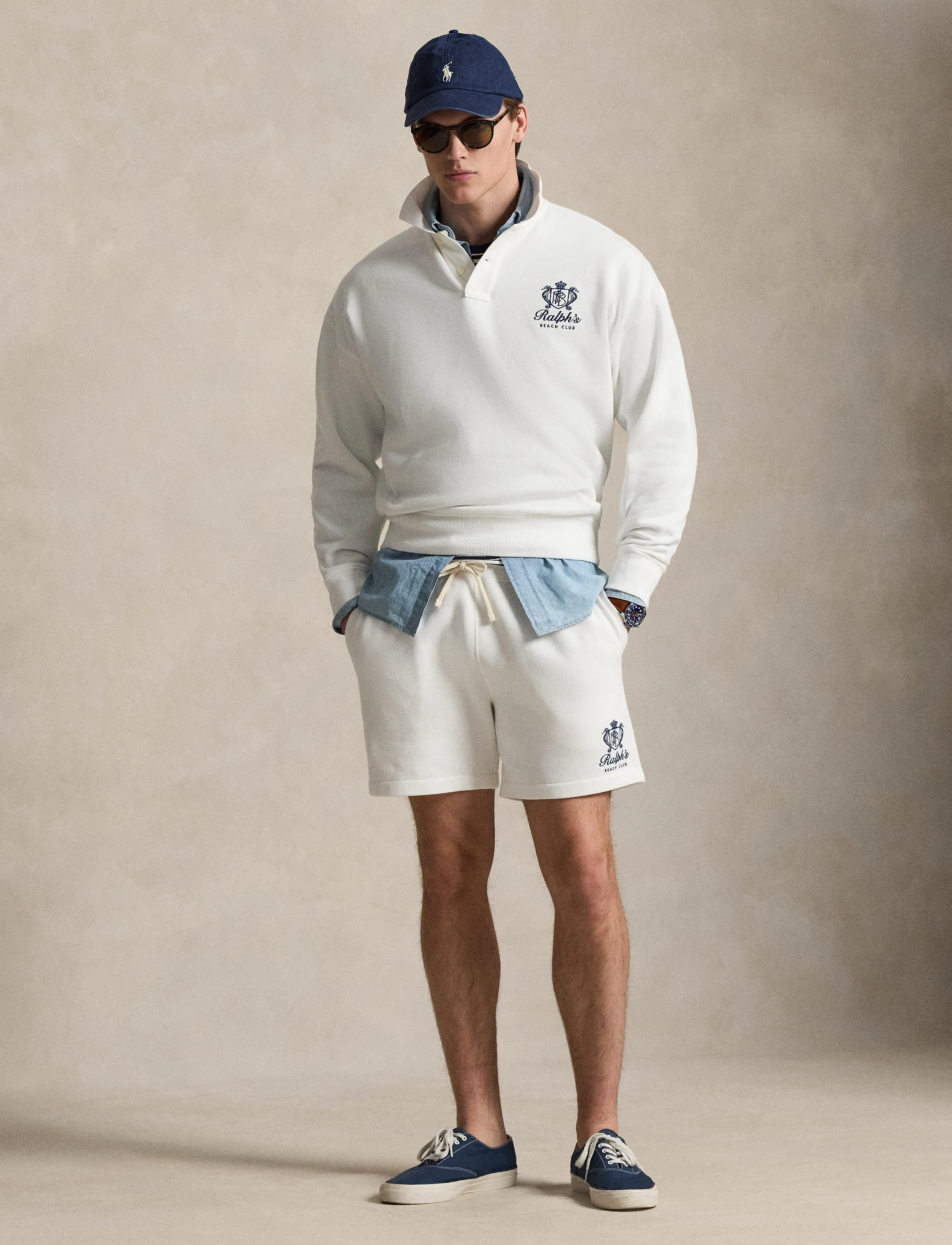 Polo Ralph Lauren ISLAND FLEECE-KNT-SWEATSHIRT - Polo bolir - WHITE / white