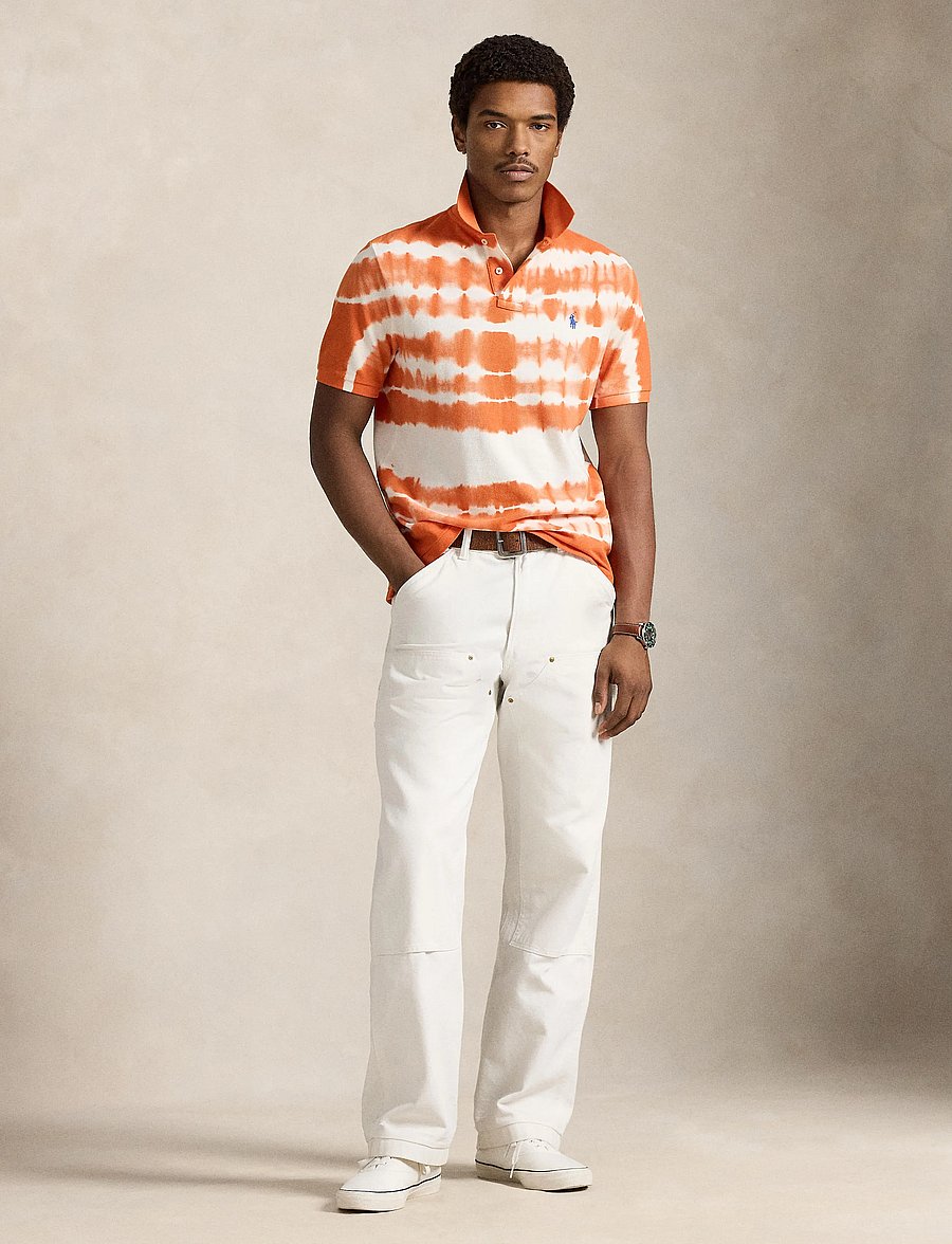 Polo Ralph Lauren - Classic Fit Tie-Dye Mesh Polo Shirt - short-sleeved polos - solar sky multi - 0