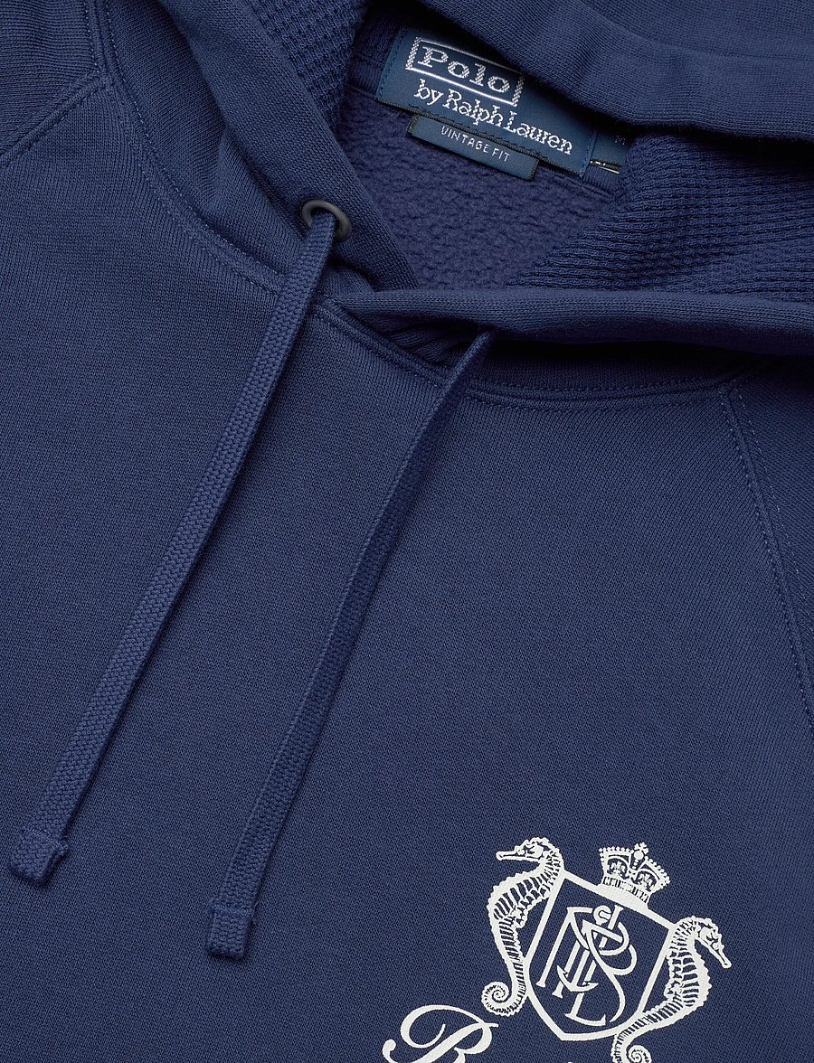 Polo Ralph Lauren - Vintage Fit Fleece Graphic Hoodie - sweatshirts - dark cobalt - 4