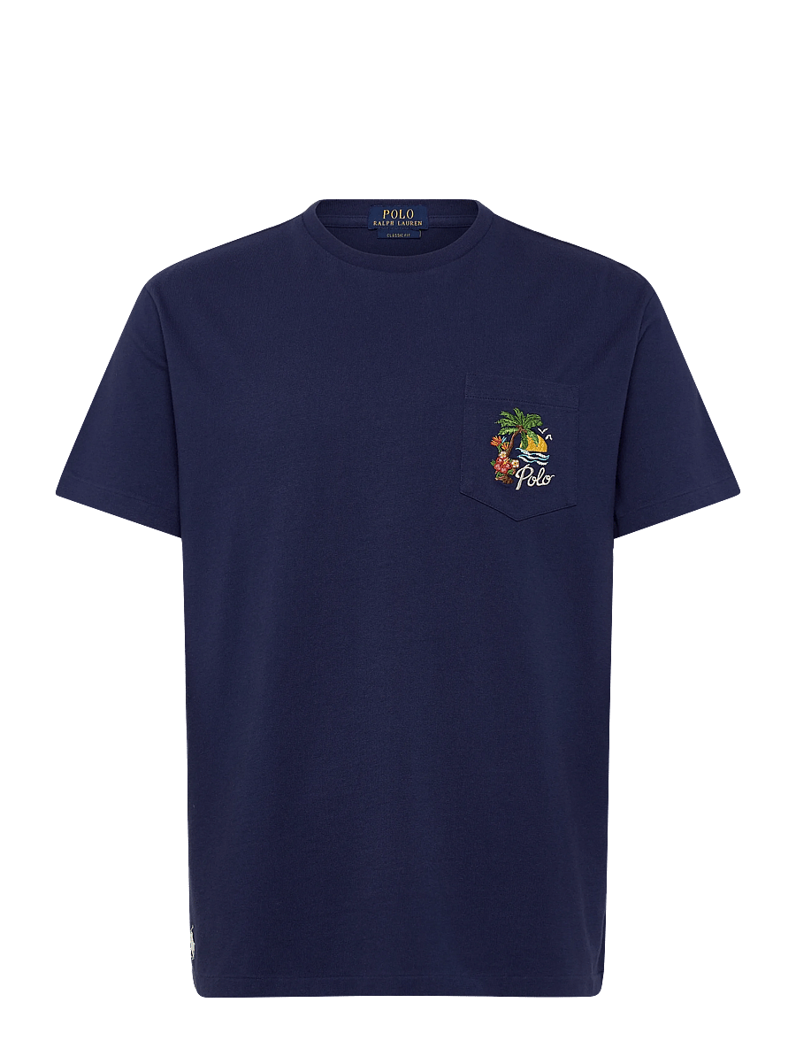 Polo Ralph Lauren - Classic Fit Embroidered Jersey T-Shirt - kurzärmelige t-shirts - dark cobalt - 0
