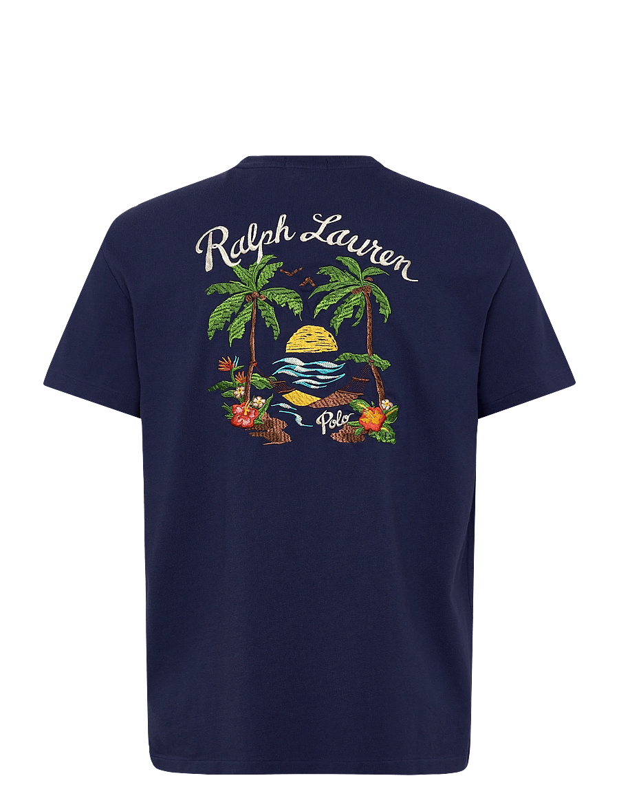 Polo Ralph Lauren - Classic Fit Embroidered Jersey T-Shirt - kurzärmelige t-shirts - dark cobalt - 1