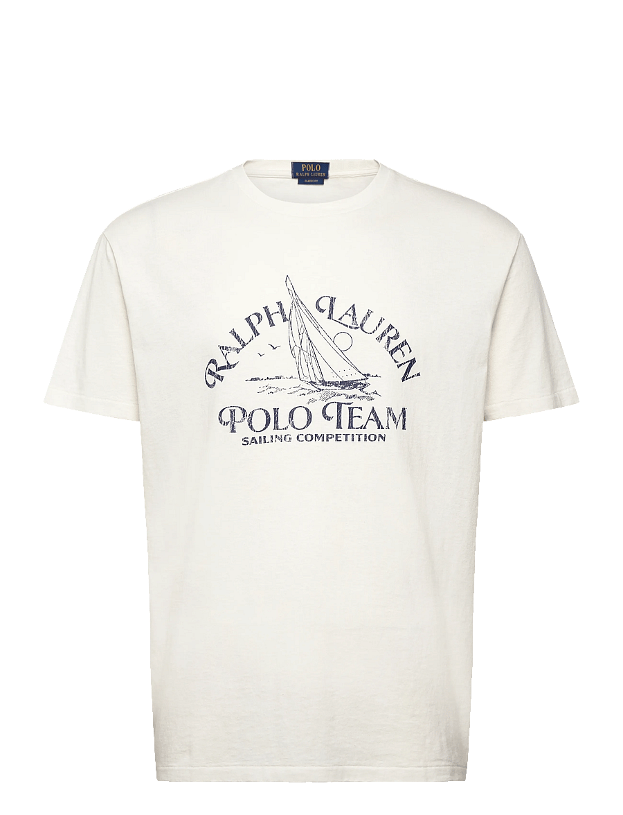 Polo Ralph Lauren - Classic Fit Jersey Graphic T-Shirt - kurzärmelige t-shirts - deckwash white - 1