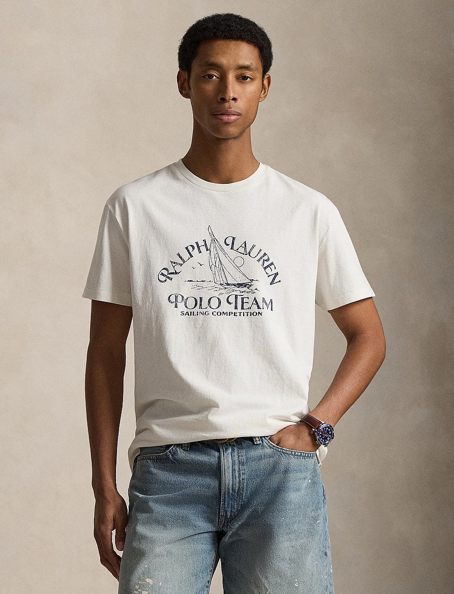 Polo Ralph Lauren - Classic Fit Jersey Graphic T-Shirt - kurzärmelige t-shirts - deckwash white - 3