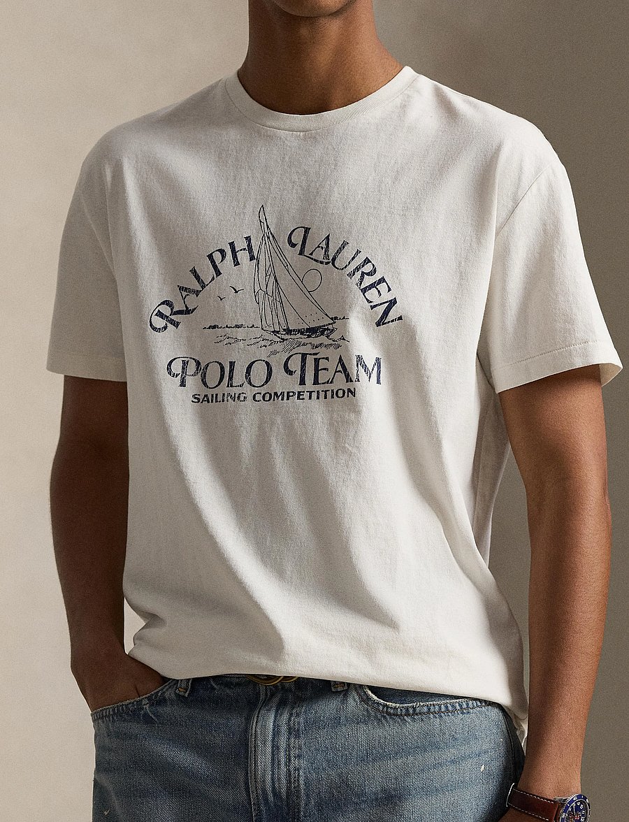 Polo Ralph Lauren - Classic Fit Jersey Graphic T-Shirt - kurzärmelige t-shirts - deckwash white - 4