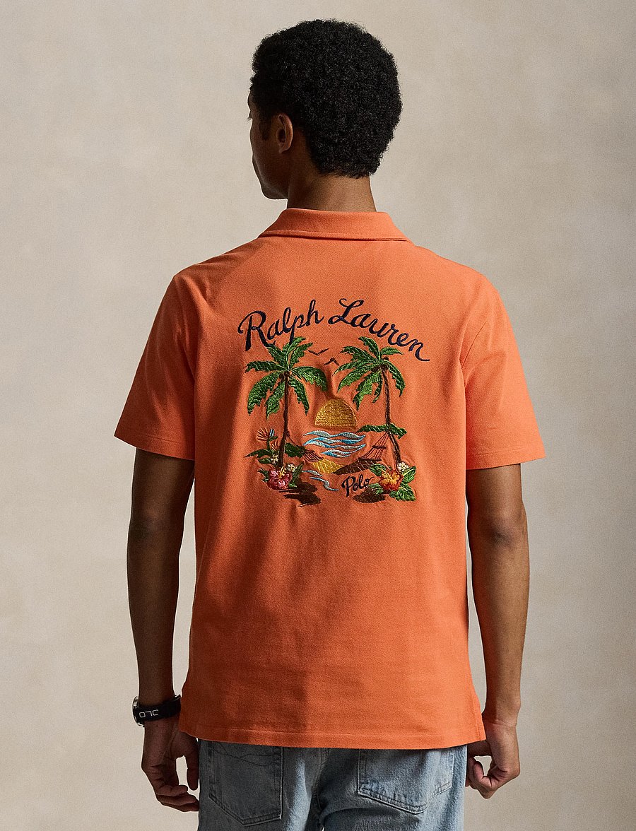 Polo Ralph Lauren - Standard Fit Mesh Graphic Polo Shirt - short-sleeved polos - solar sky - 3