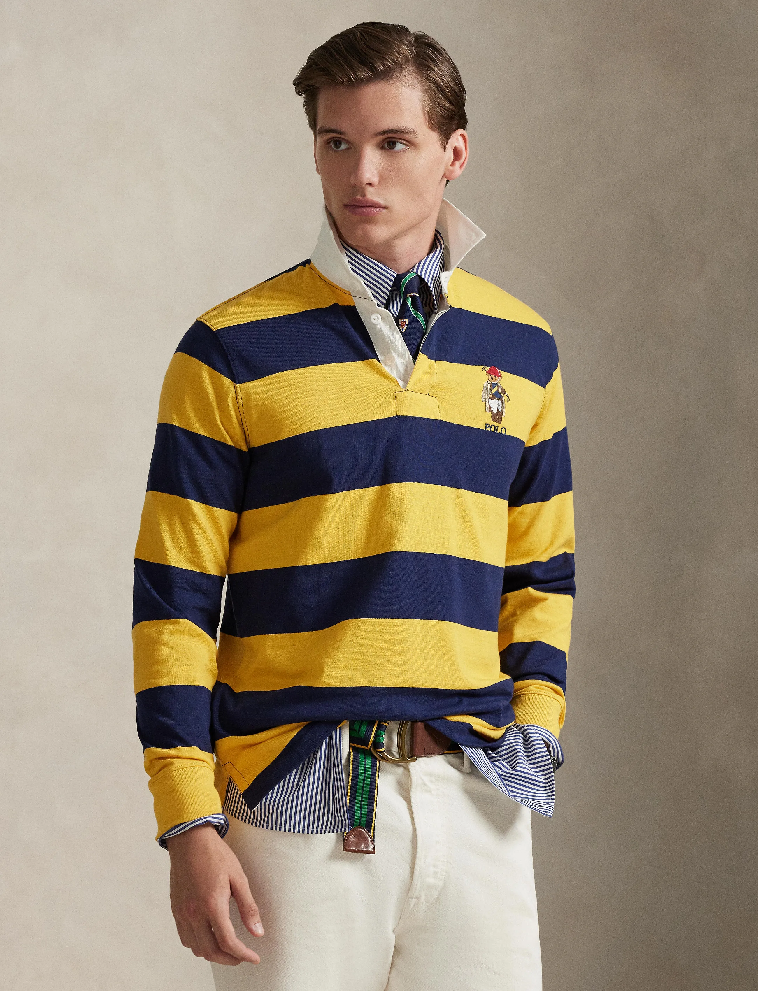 Polo Ralph Lauren Classic Fit Polo Bear Rugby Shirt - Last chance - NEWPRT NVY/GLD BG / navy