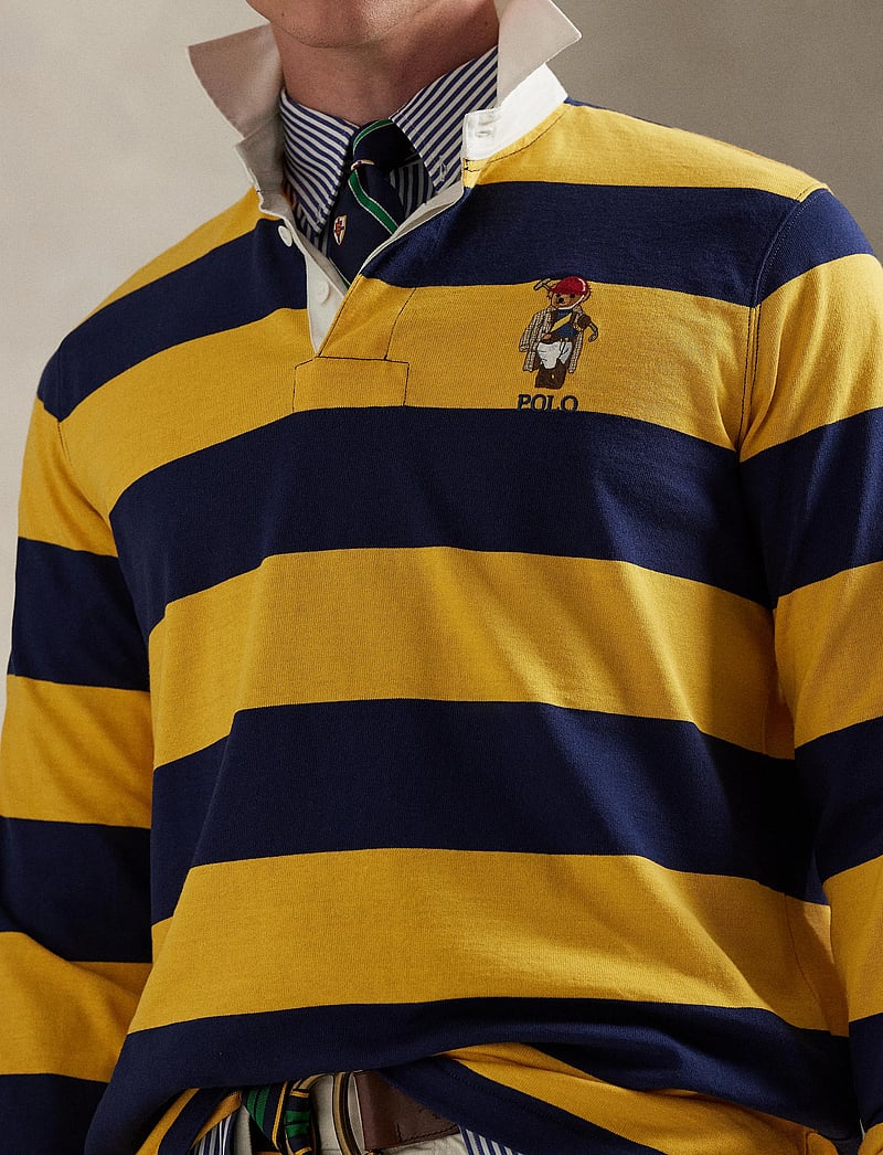 Polo Ralph Lauren - Classic Fit Polo Bear Rugby Shirt - langärmelig - newprt nvy/gld bg - 4