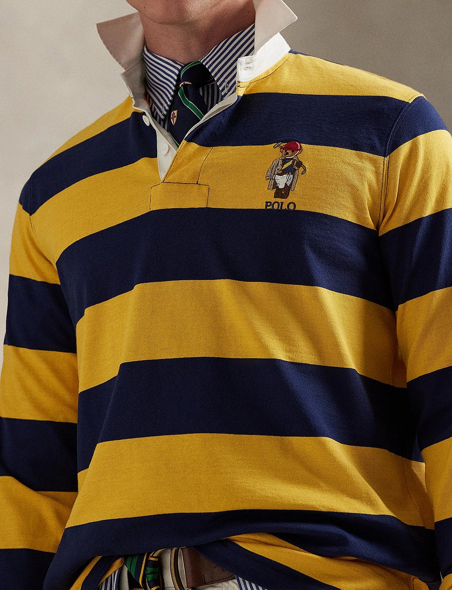 Polo Ralph Lauren - Classic Fit Polo Bear Rugby Shirt - langärmelig - newprt nvy/gld bg - 4