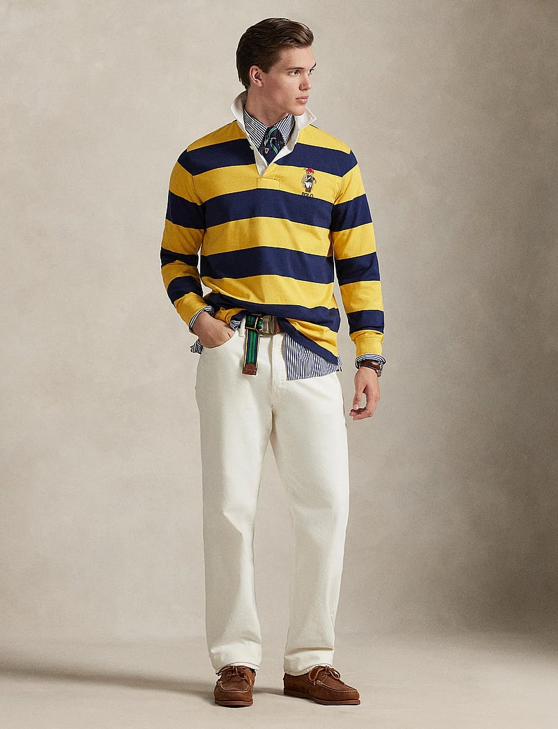 Polo Ralph Lauren - Classic Fit Polo Bear Rugby Shirt - langärmelig - newprt nvy/gld bg - 5