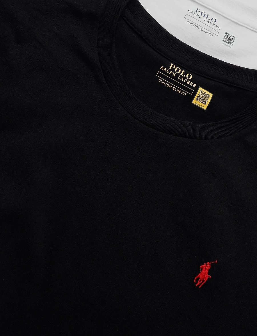 Polo Ralph Lauren - 26/1 JERSEY-KNT-T-SHIRT - kurzärmelige t-shirts - polo black/white - 2
