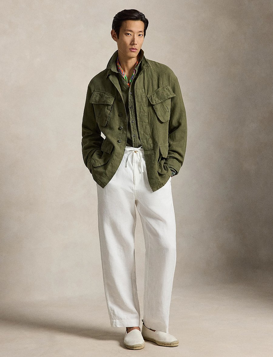 Polo Ralph Lauren - Linen Utility Overshirt - kupuj według okazji - new olive - 0