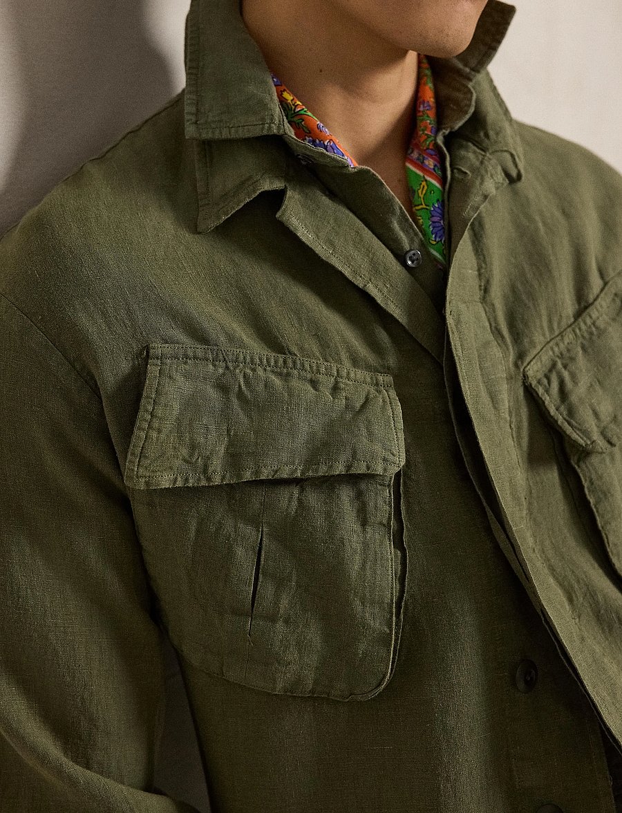 Polo Ralph Lauren - Linen Utility Overshirt - kupuj według okazji - new olive - 3